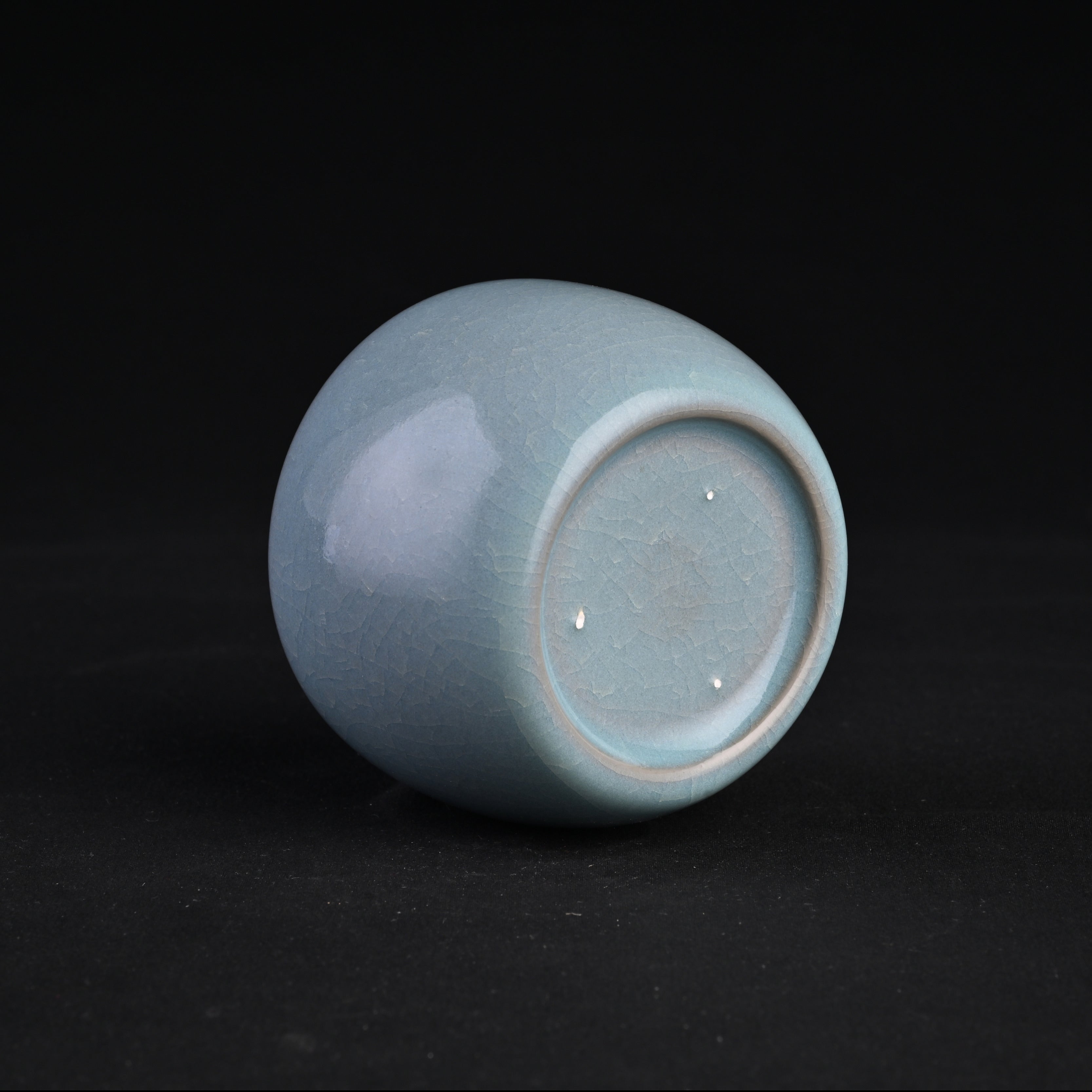 Natural Mineral Sky-Blue Glaze Dragon Egg Cup