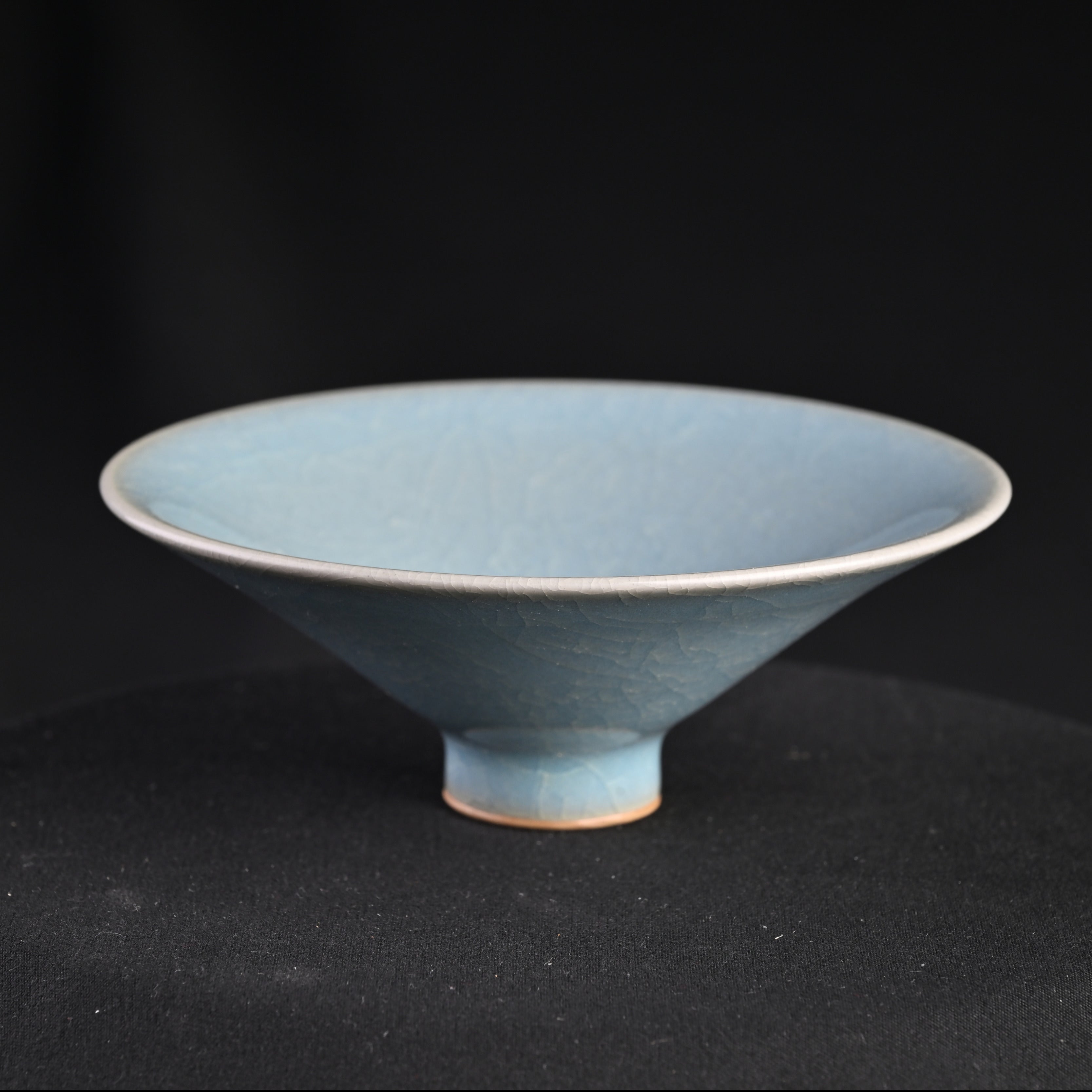 Natural Mineral Sky-Blue Glaze Fully Handmade Douli Bowl