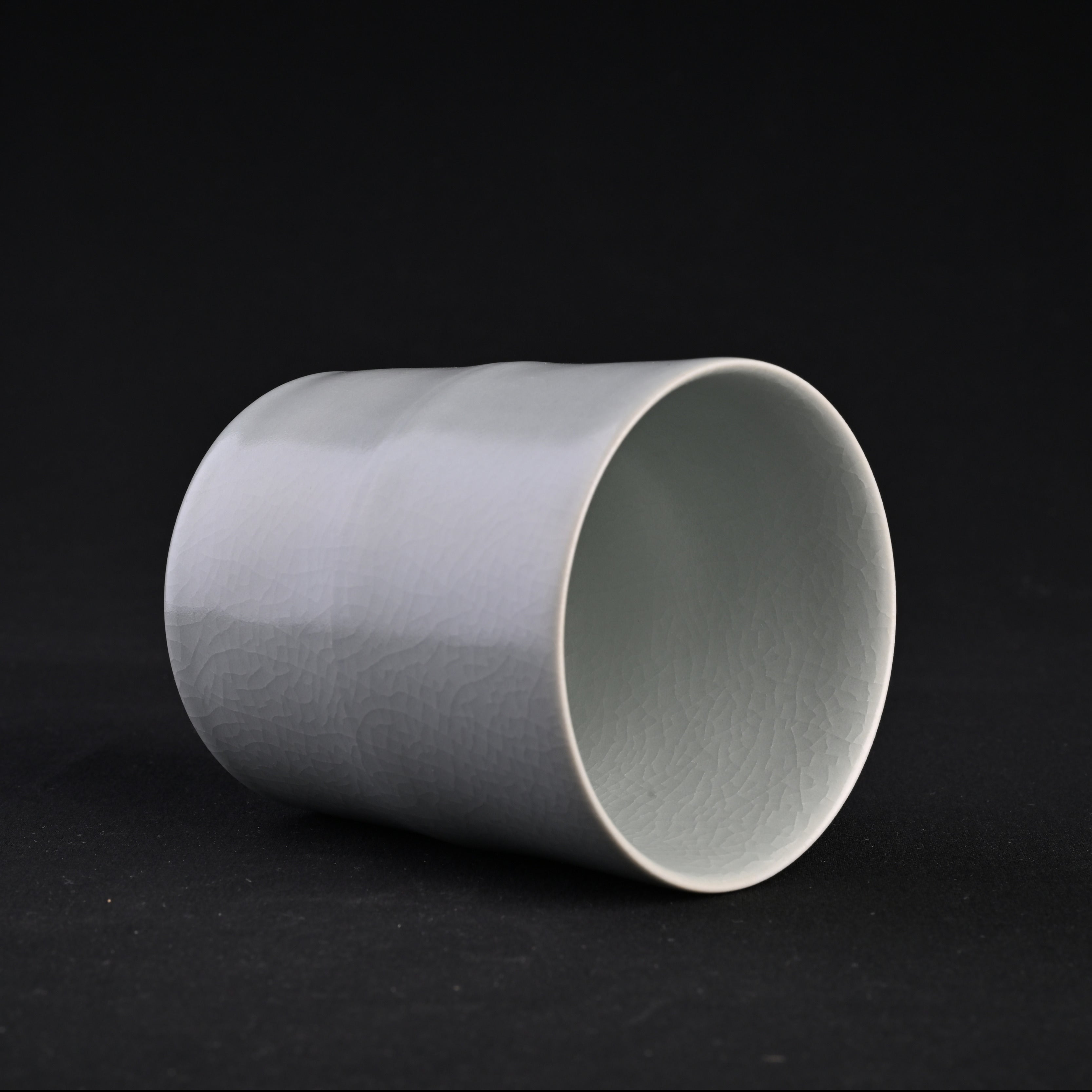 Re-fired Moon White Glaze Bamboo Joint Cup