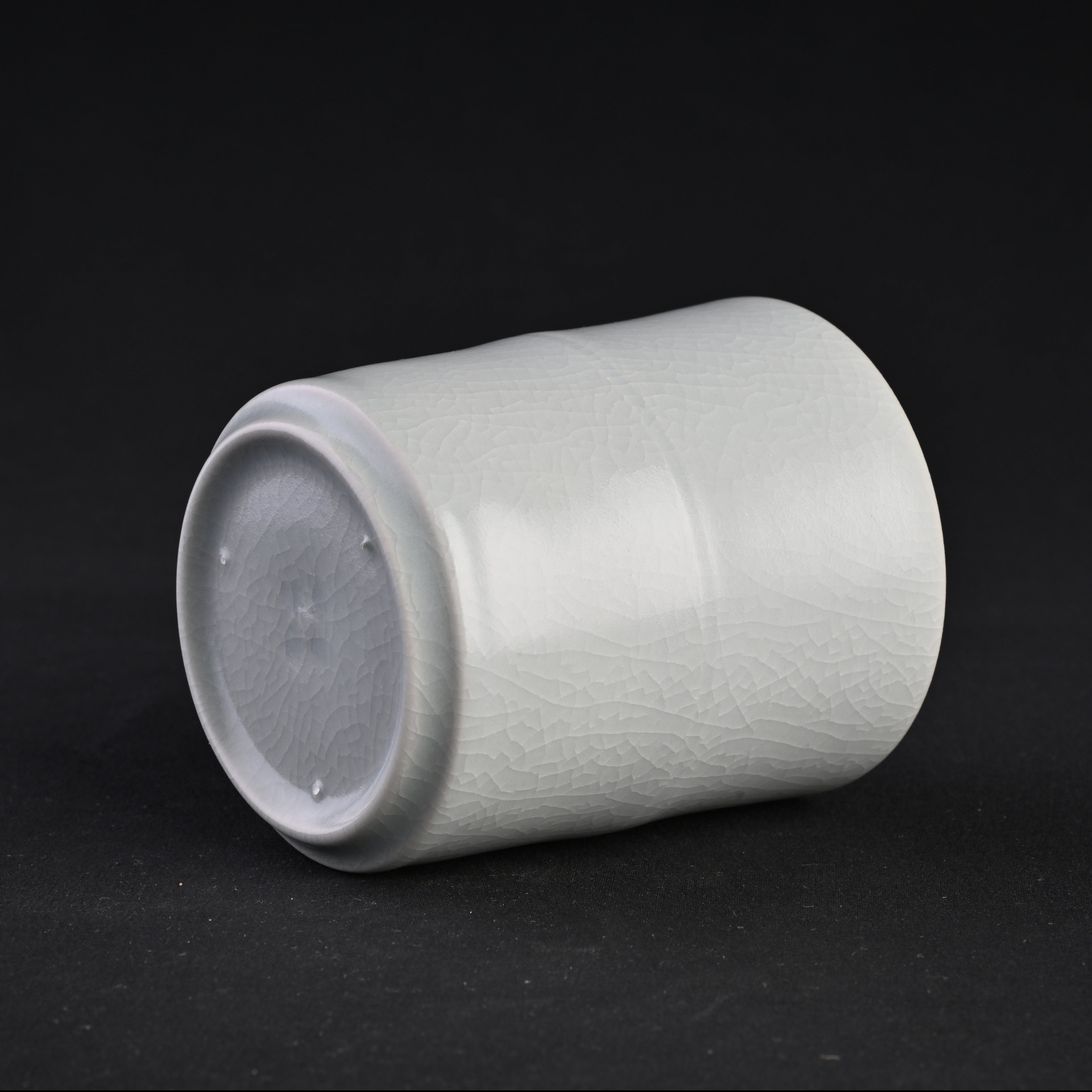 Re-fired Moon White Glaze Bamboo Joint Cup