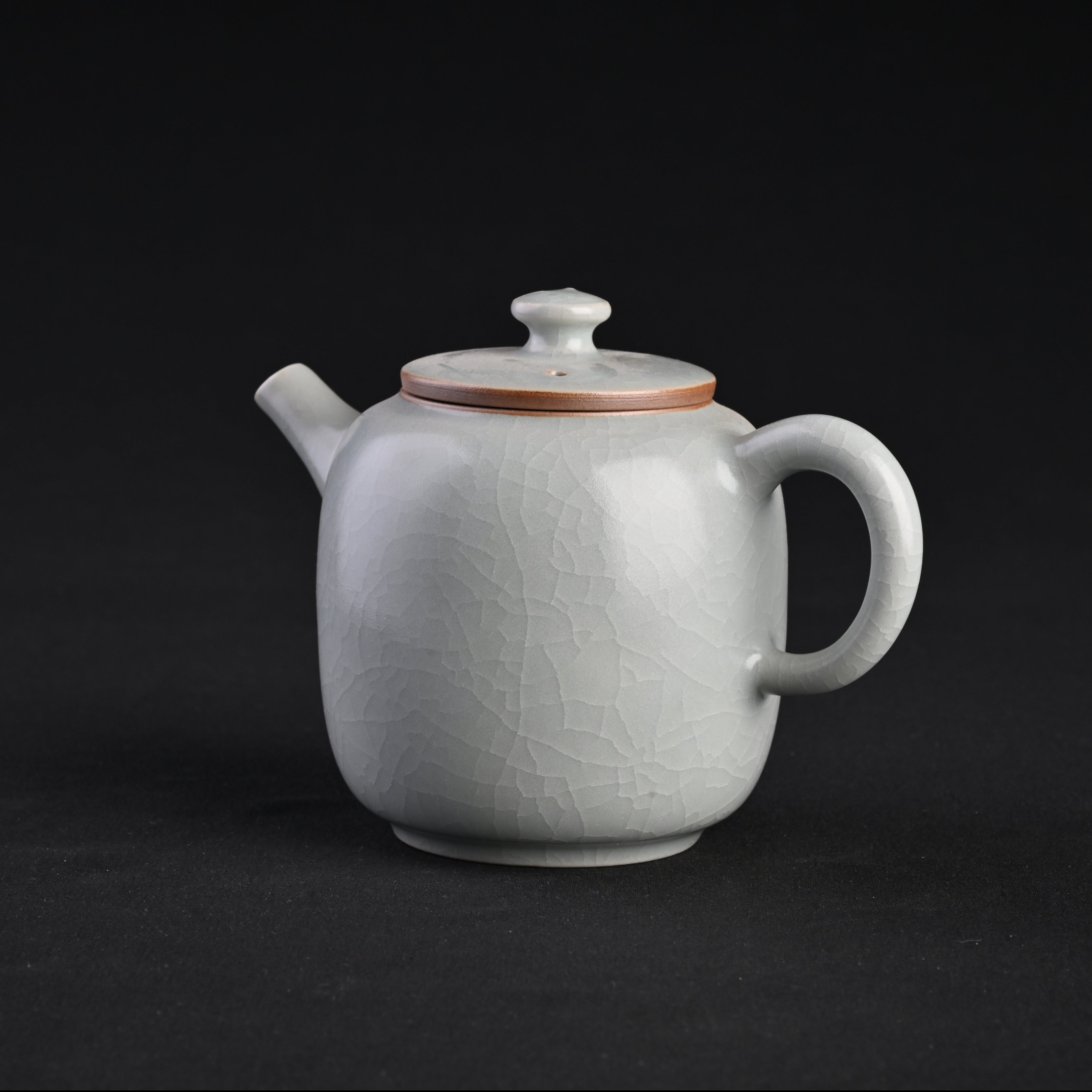 Re-fired Moon White Glaze Taikyoku Teapot