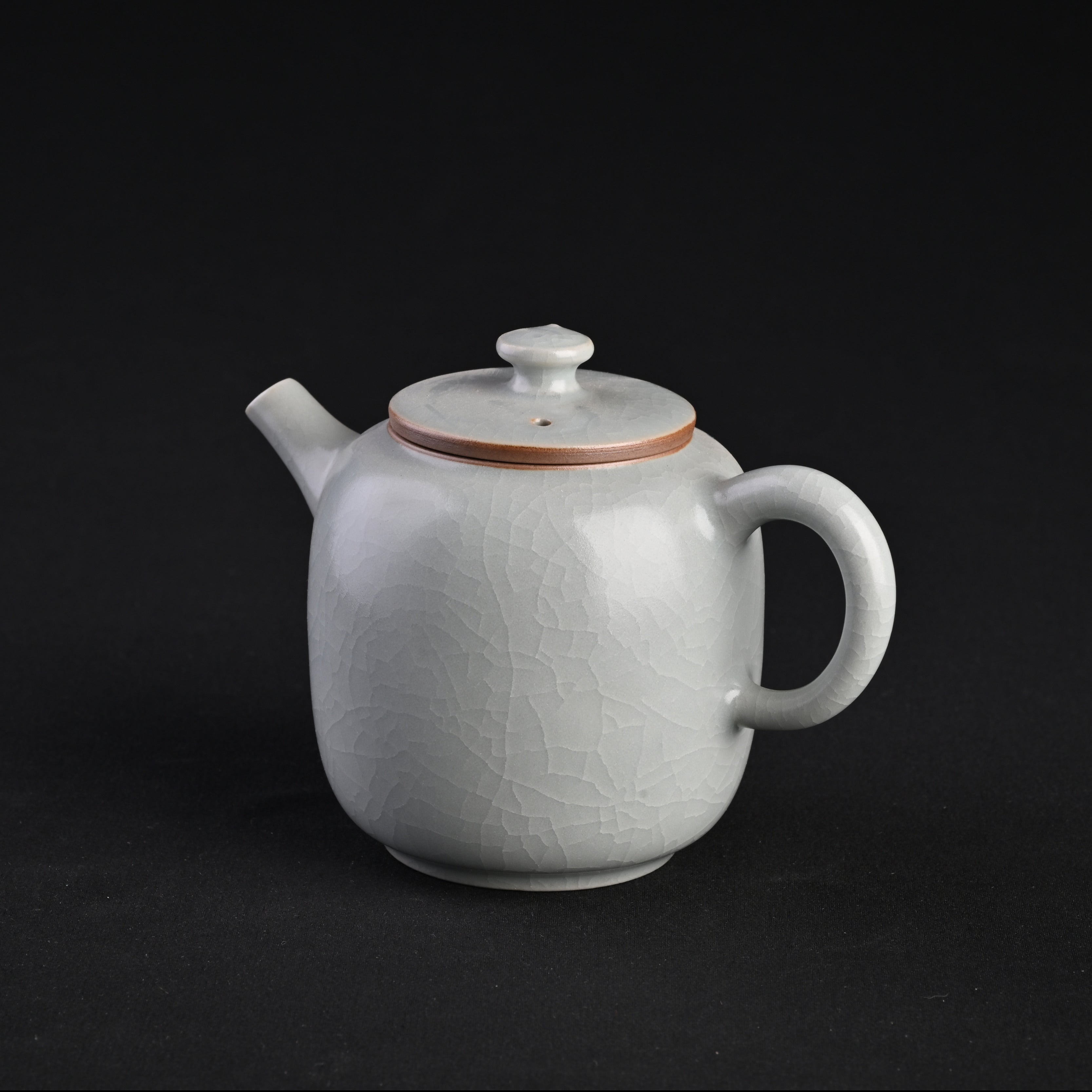 Re-fired Moon White Glaze Taikyoku Teapot
