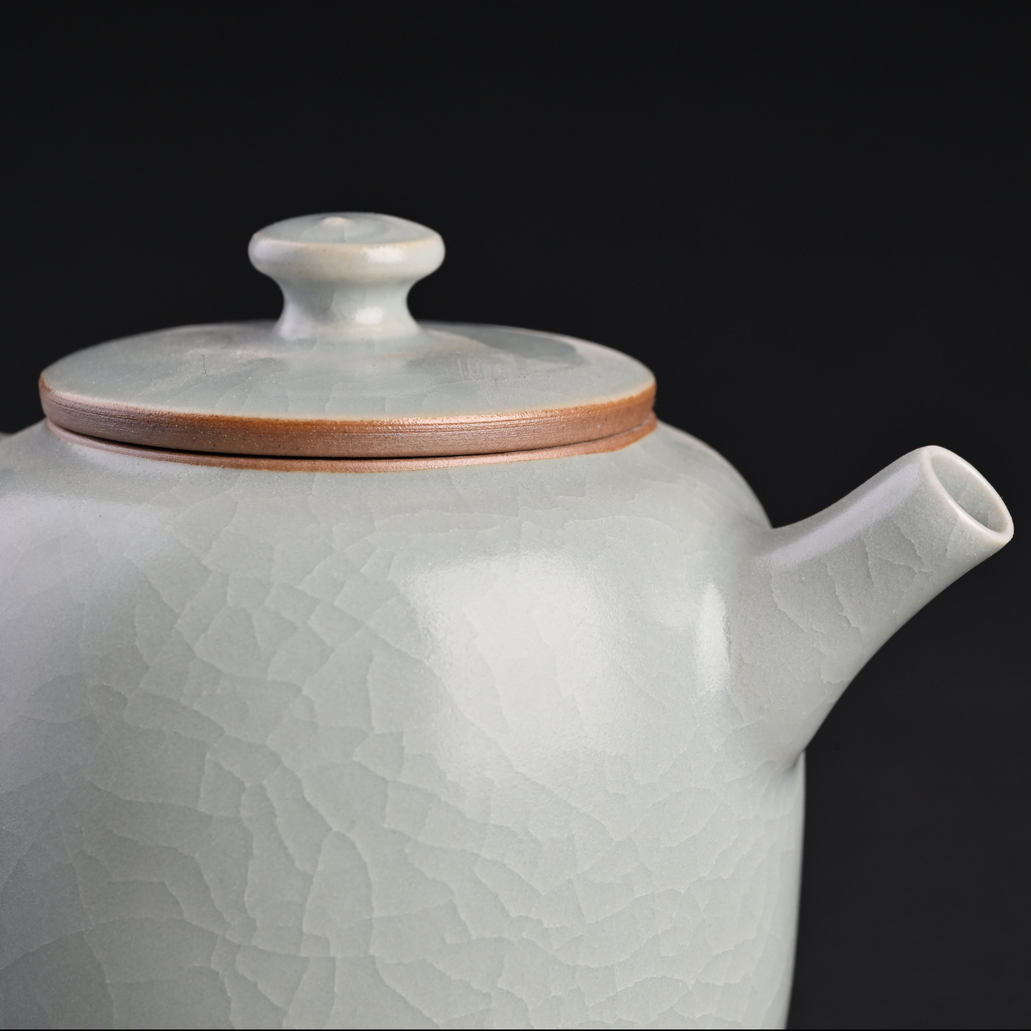 Re-fired Moon White Glaze Taikyoku Teapot