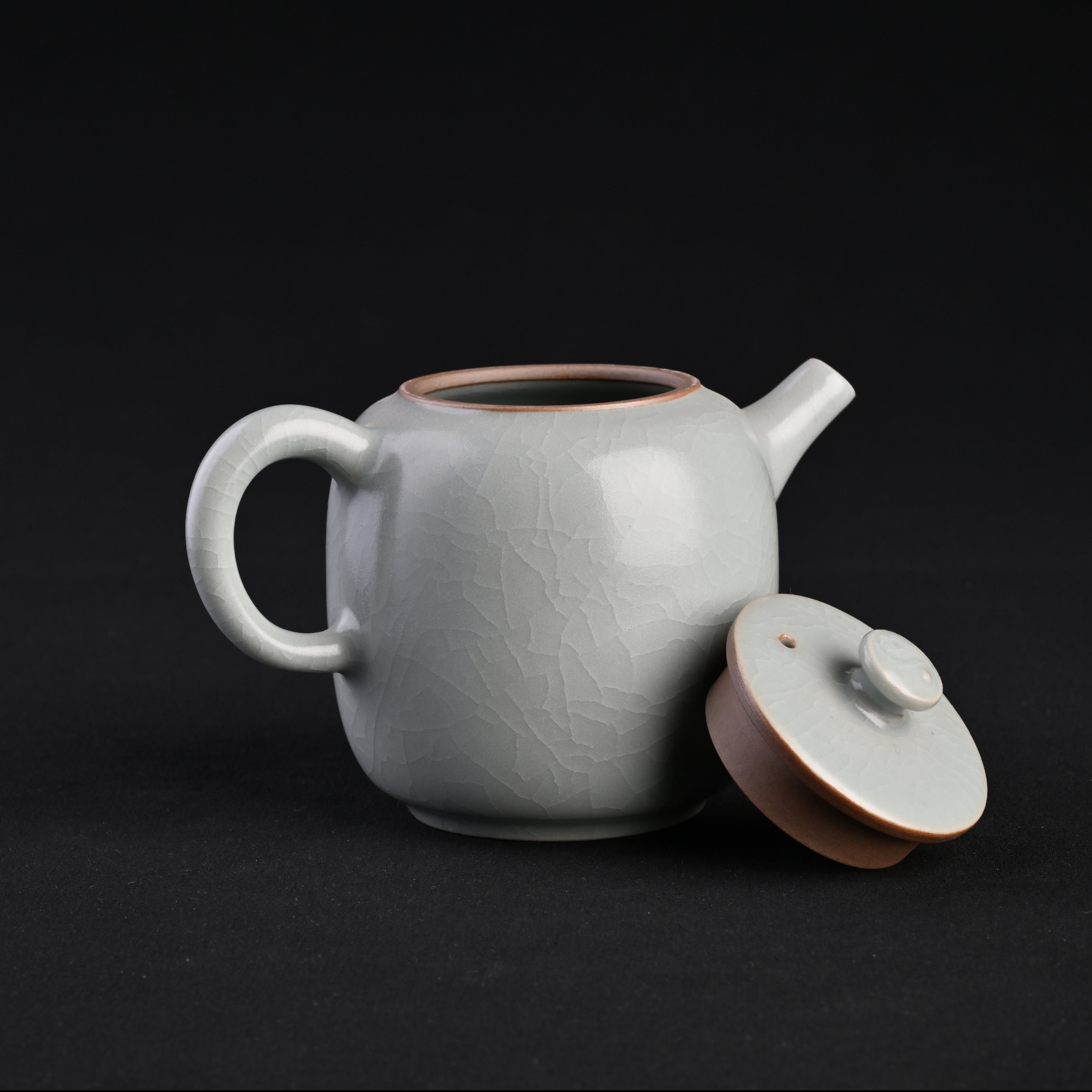 Re-fired Moon White Glaze Taikyoku Teapot