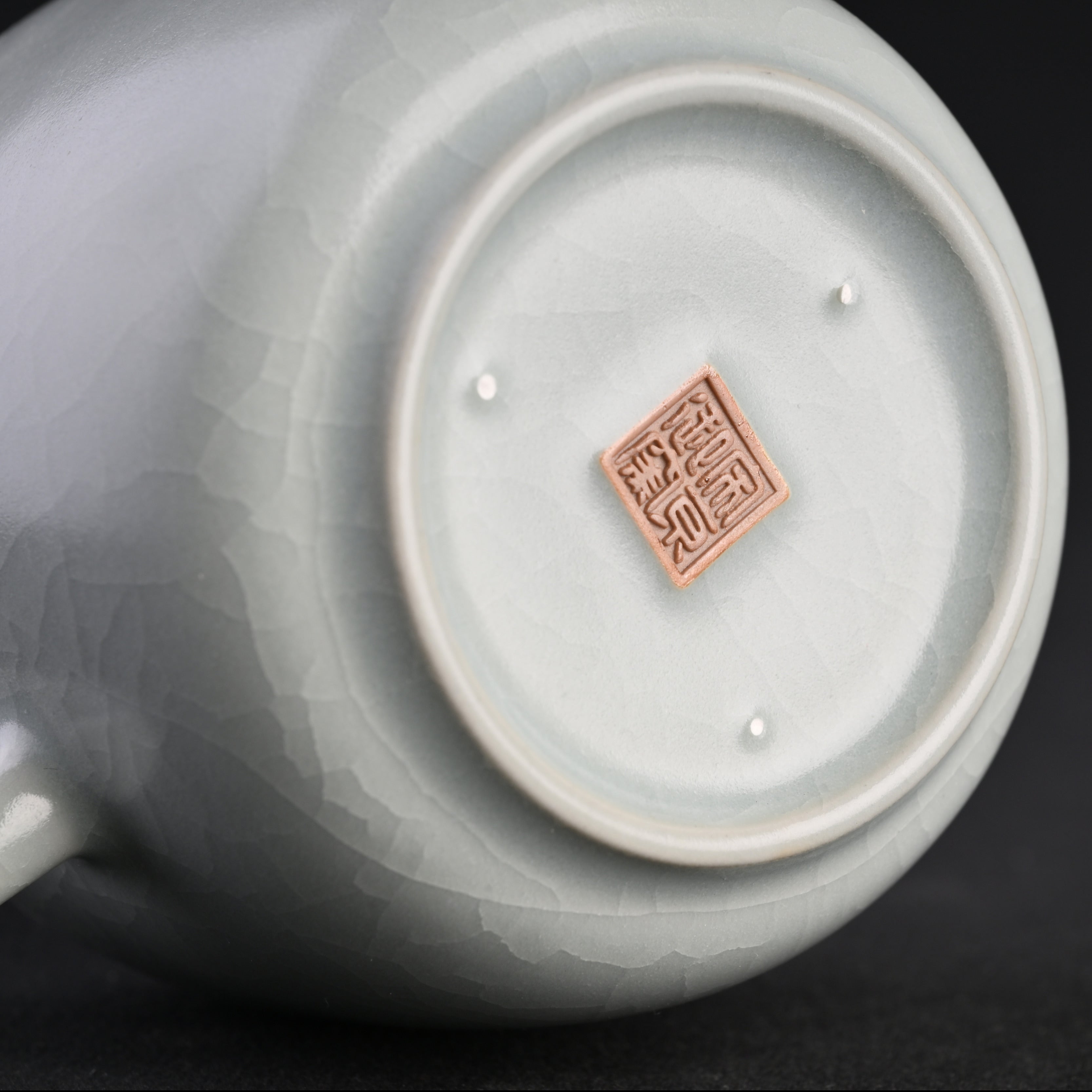 Re-fired Moon White Glaze Taikyoku Teapot