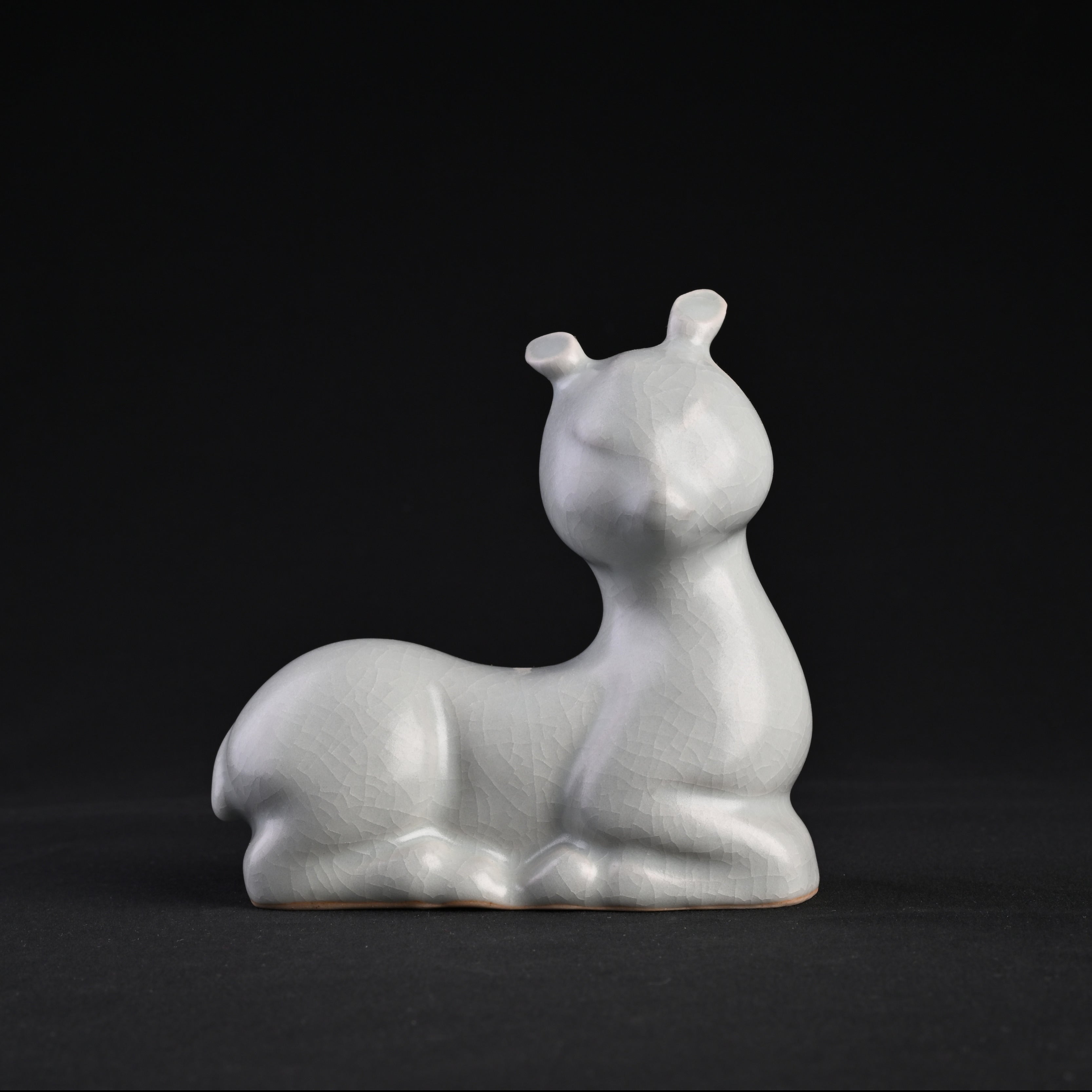 Re-fired Moon White Glaze Deer Figurine (Antlerless)