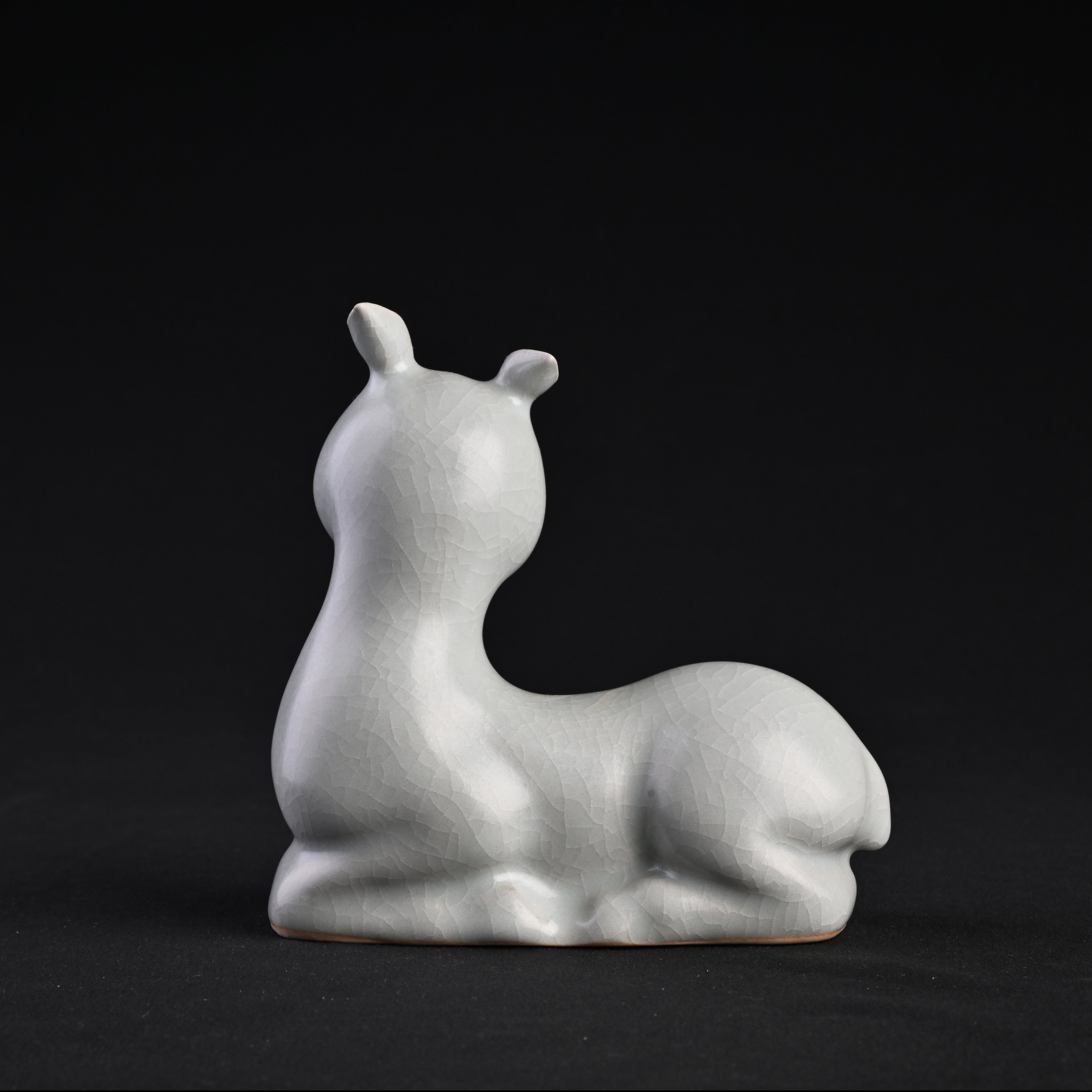 Re-fired Moon White Glaze Deer Figurine (Antlerless)