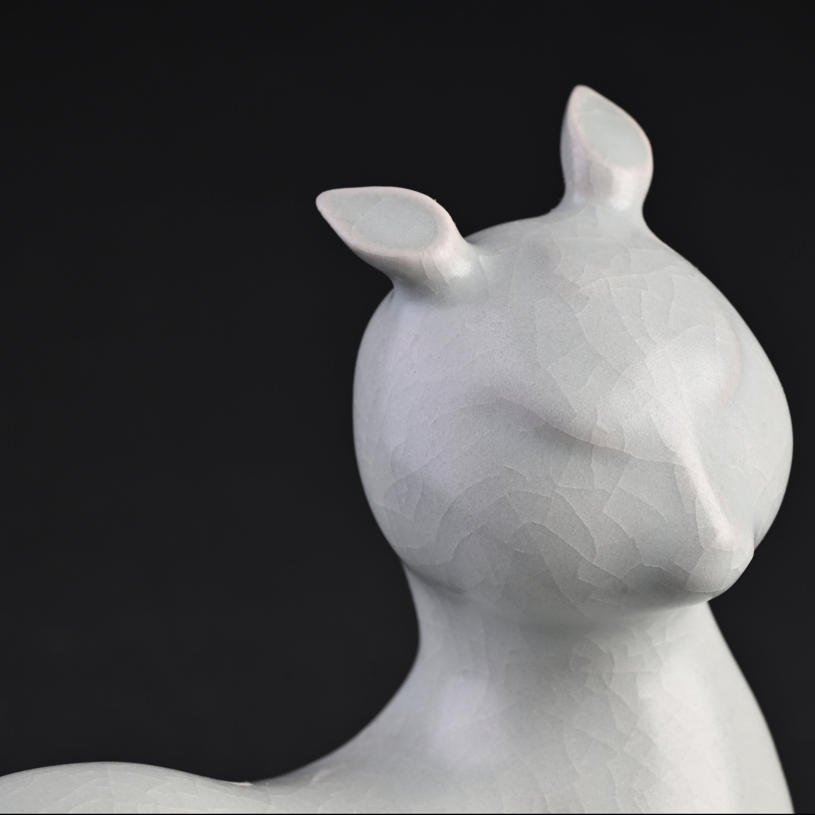Re-fired Moon White Glaze Deer Figurine (Antlerless)