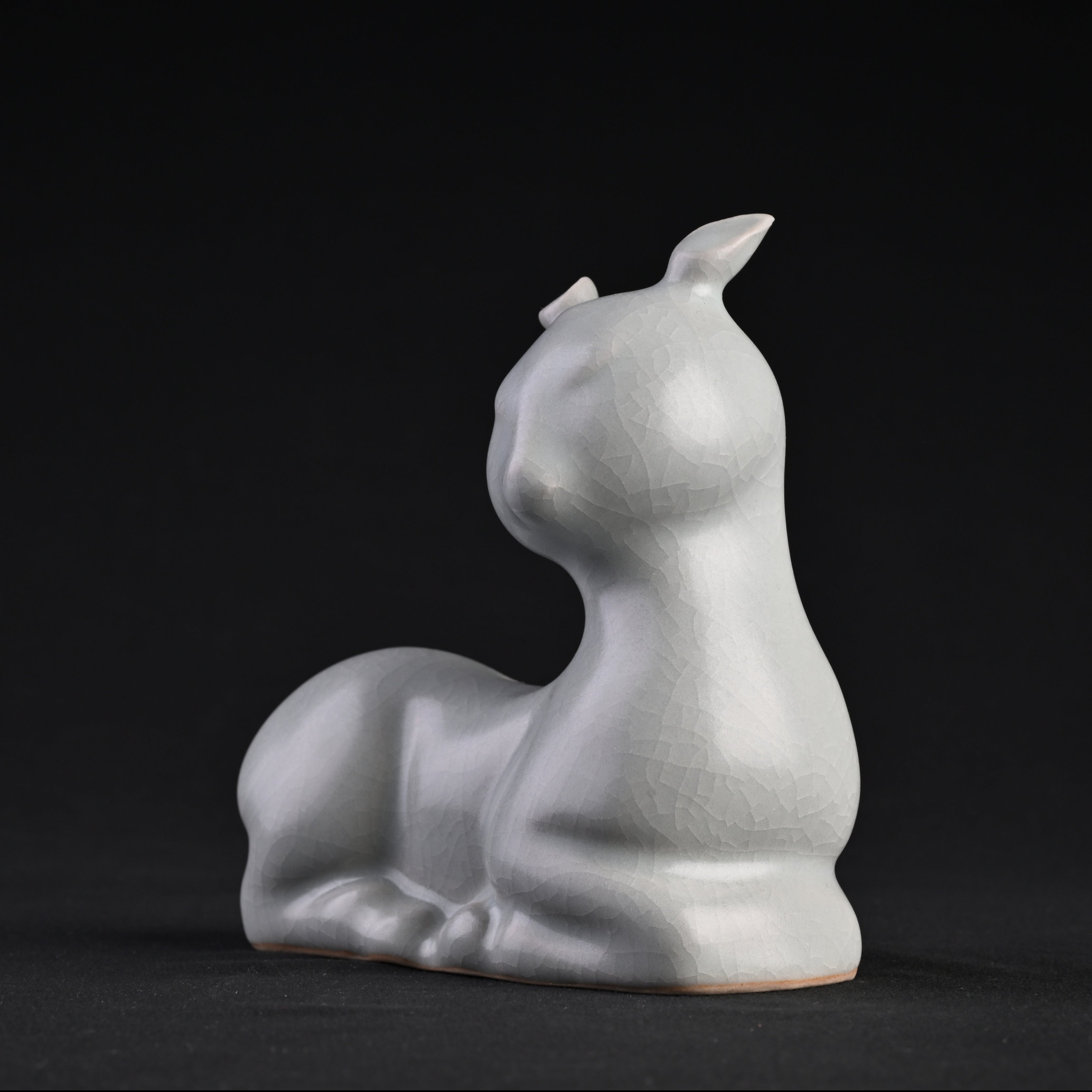 Re-fired Moon White Glaze Deer Figurine (Antlerless)
