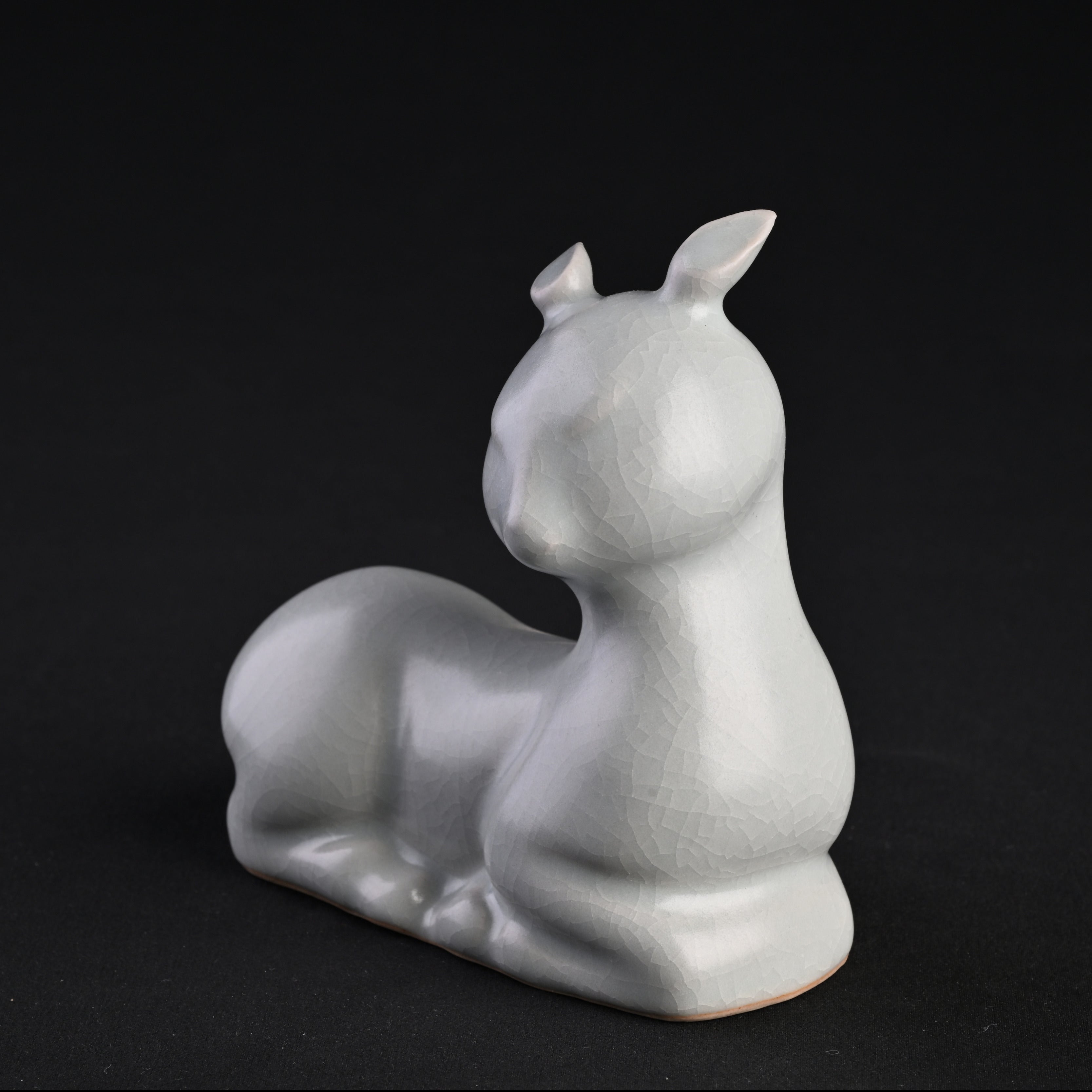 Re-fired Moon White Glaze Deer Figurine (Antlerless)