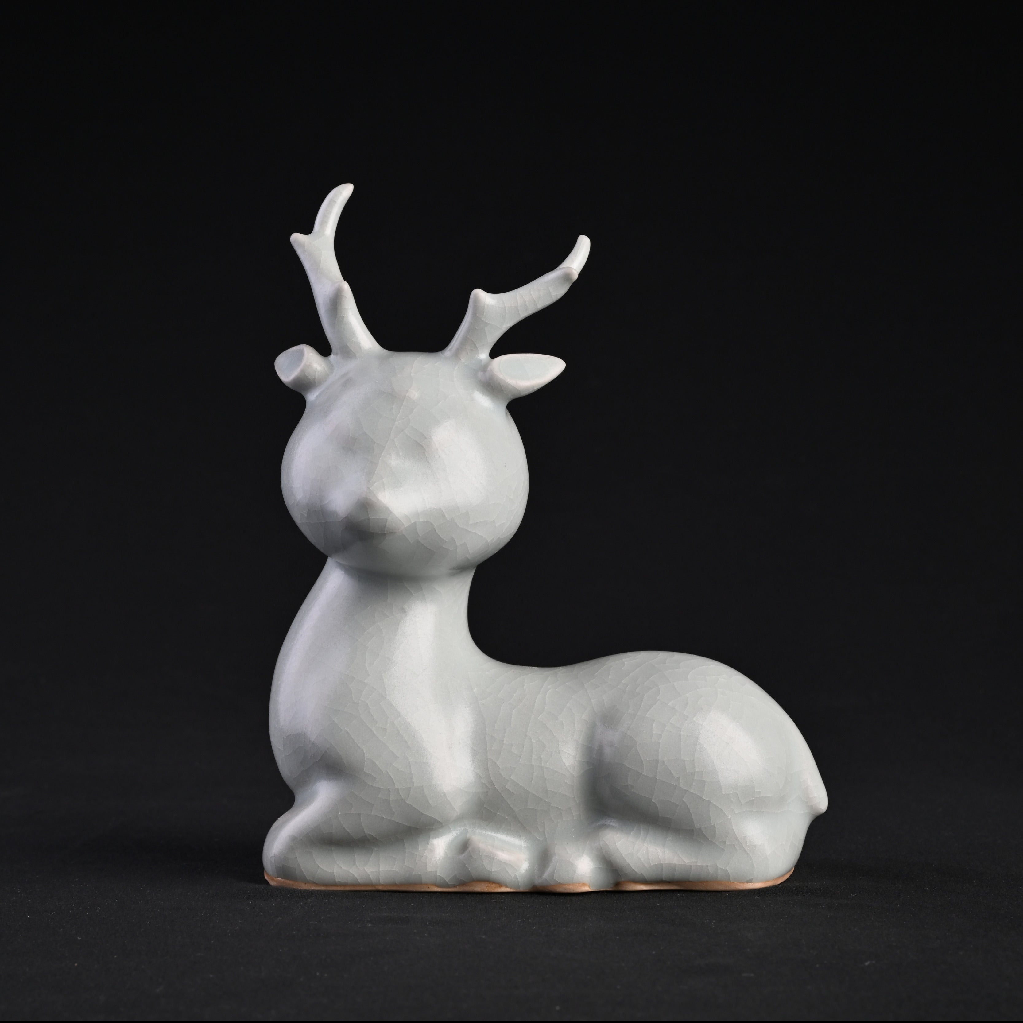 Re-fired Moon White Glaze Deer Ornament