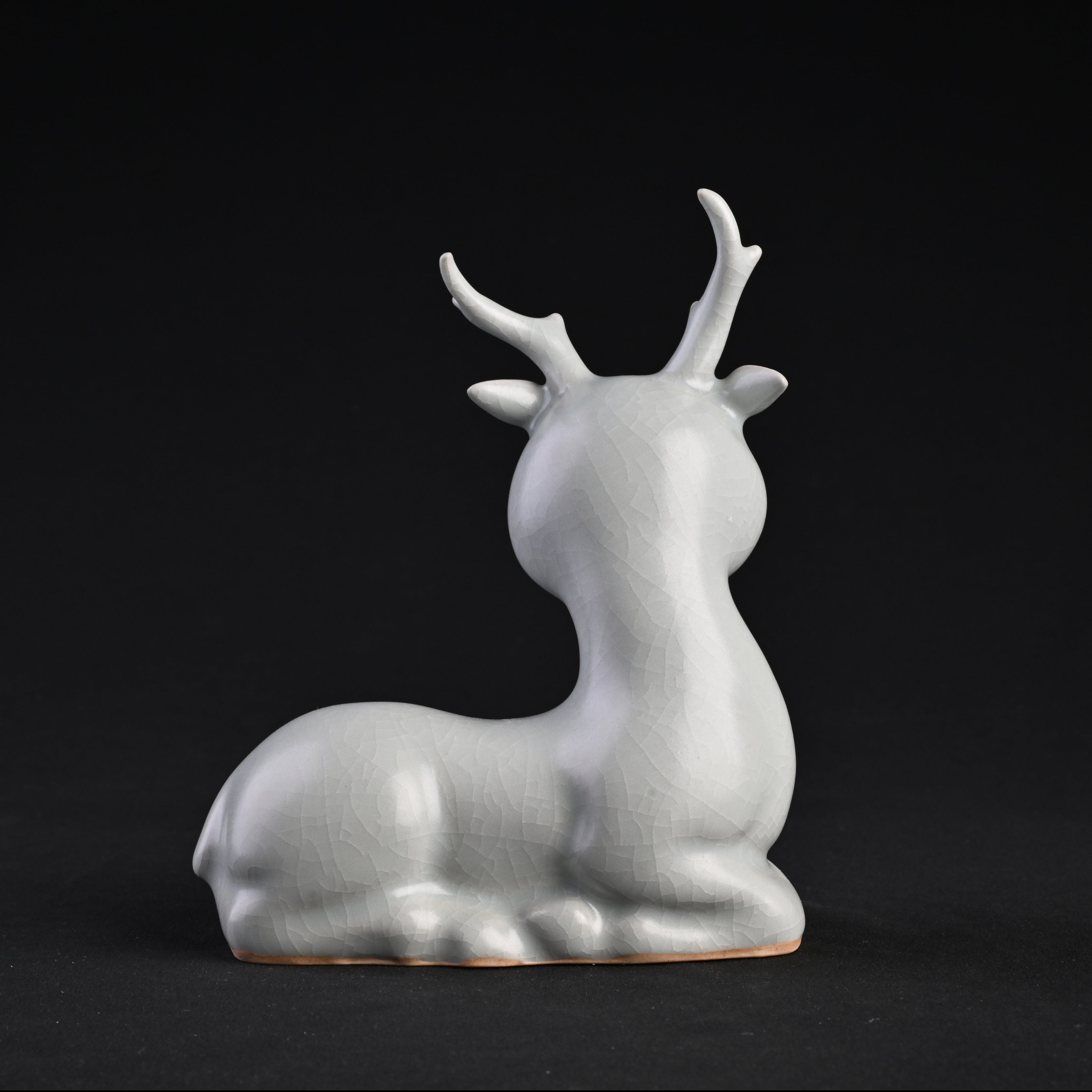 Re-fired Moon White Glaze Deer Ornament