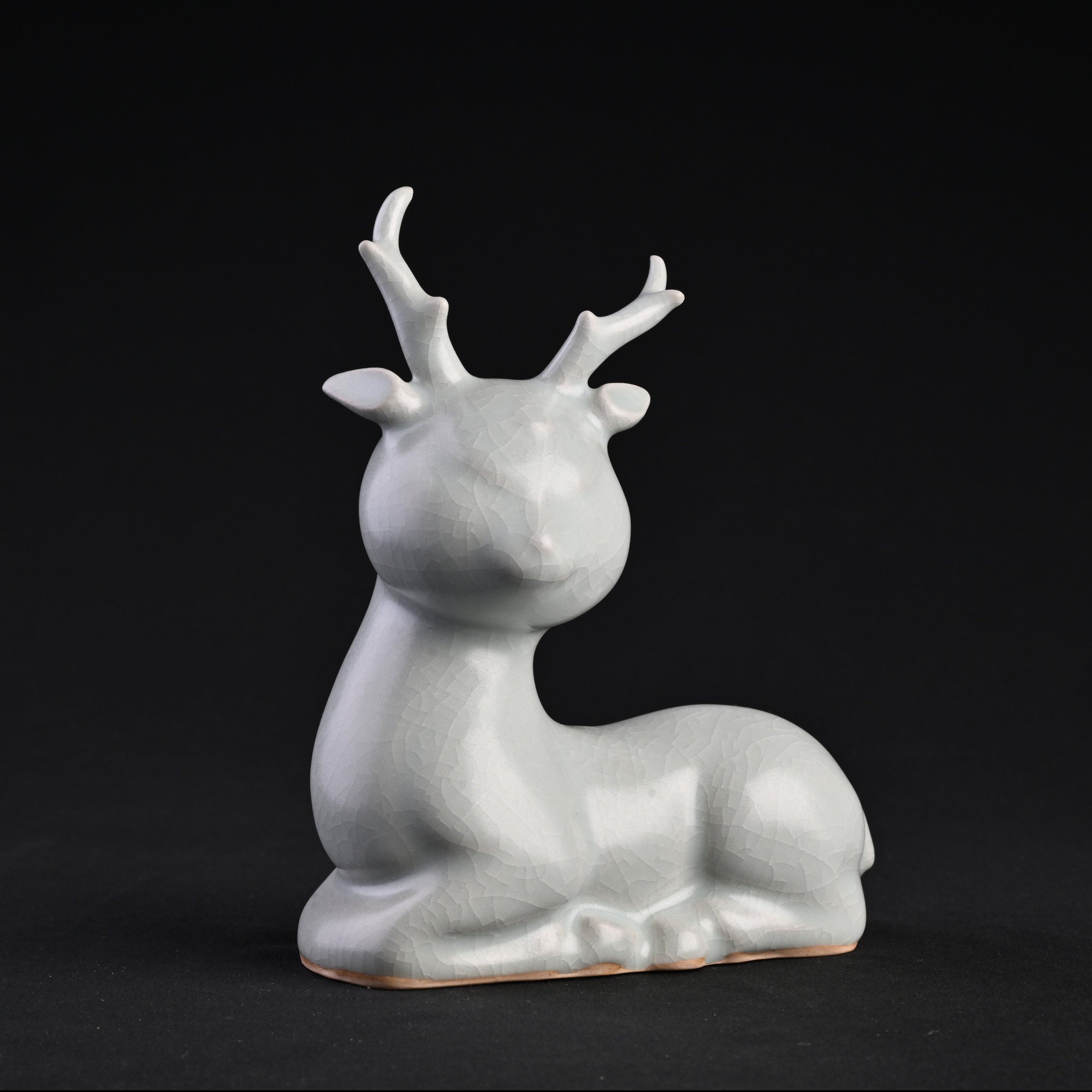 Re-fired Moon White Glaze Deer Ornament