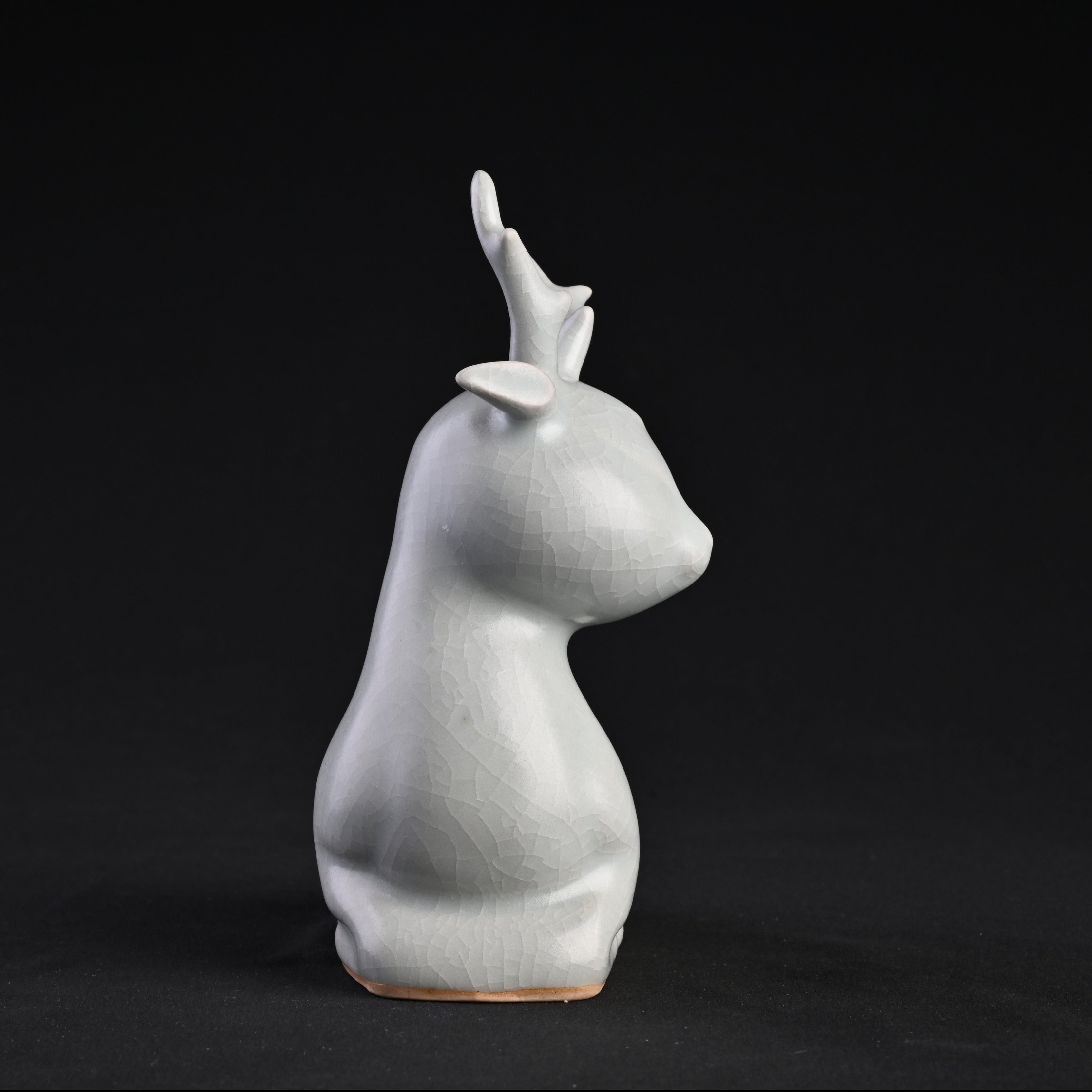 Re-fired Moon White Glaze Deer Ornament