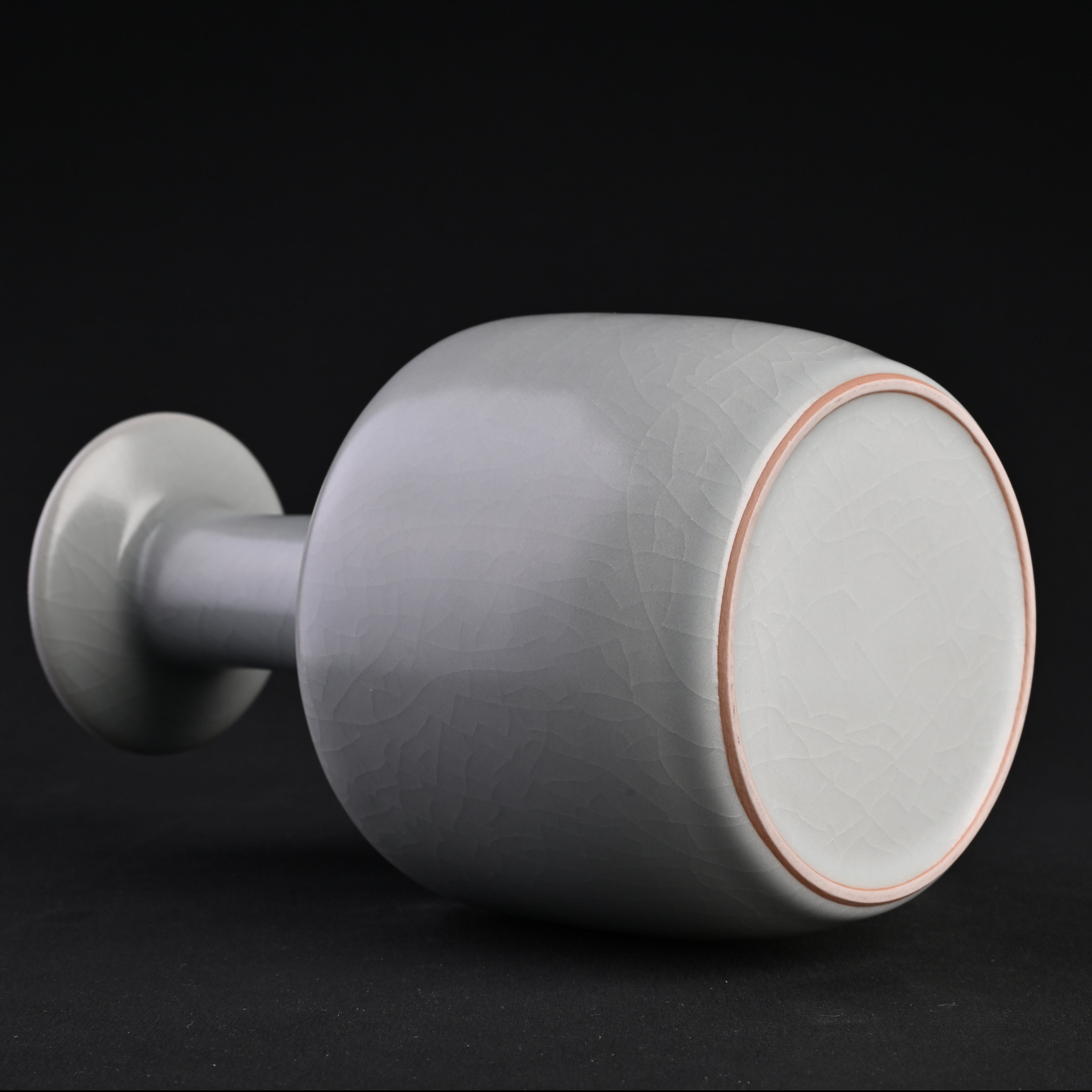 Re-fired Moon White Glaze Wide-Mouthed Vase