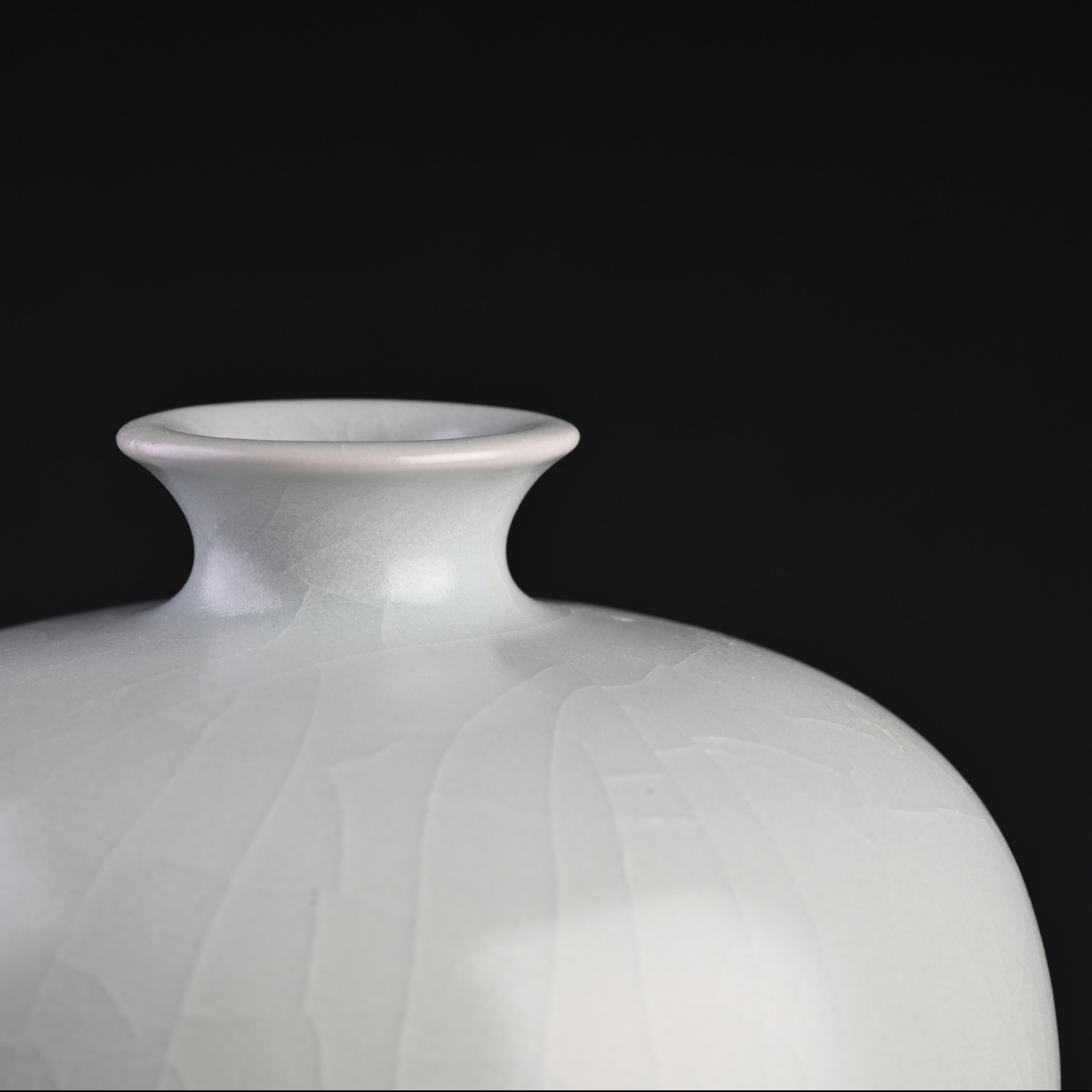 Re-fired Moon White Glaze Plum Vase