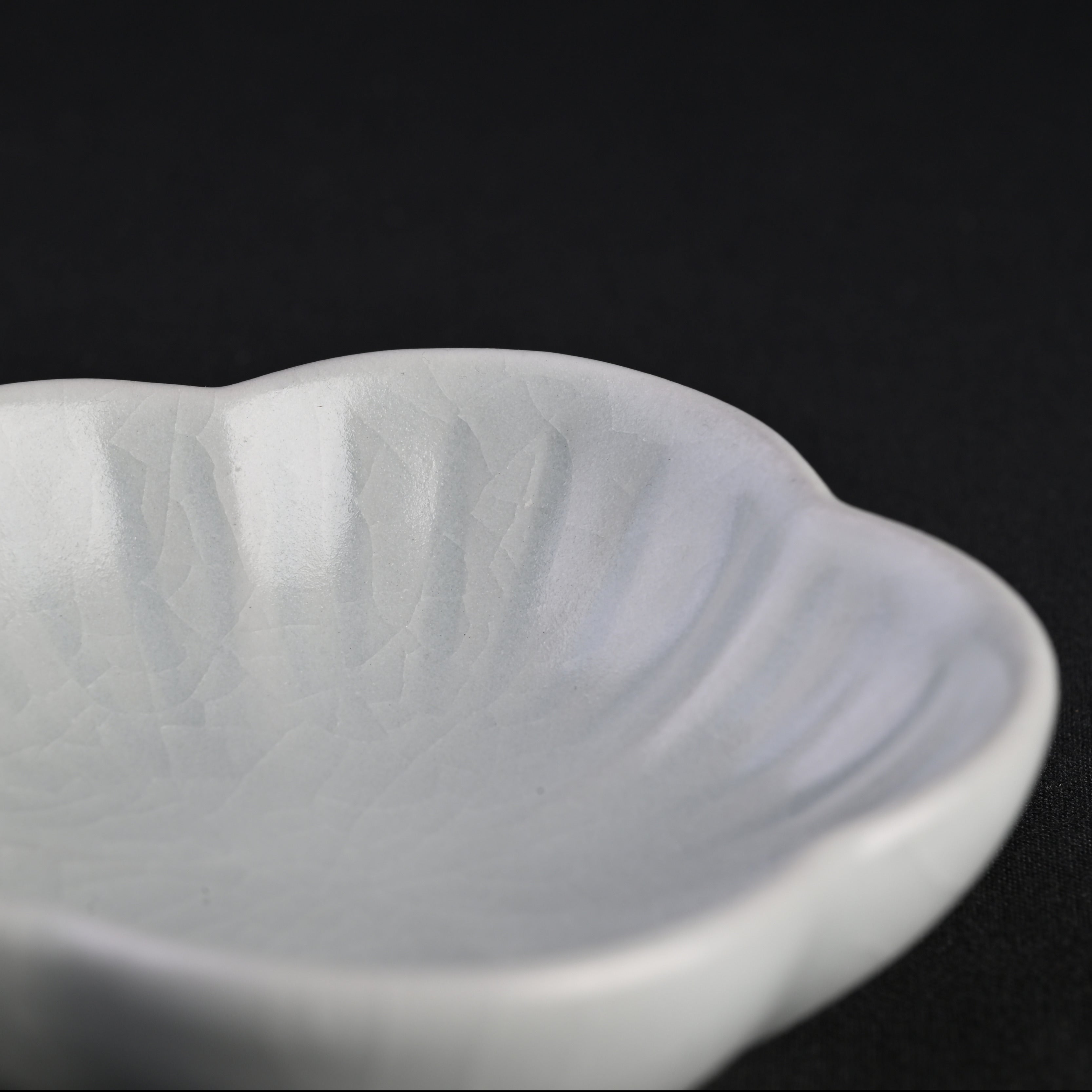 Re-fired Moon White Glaze Lotus Leaf Small Plate