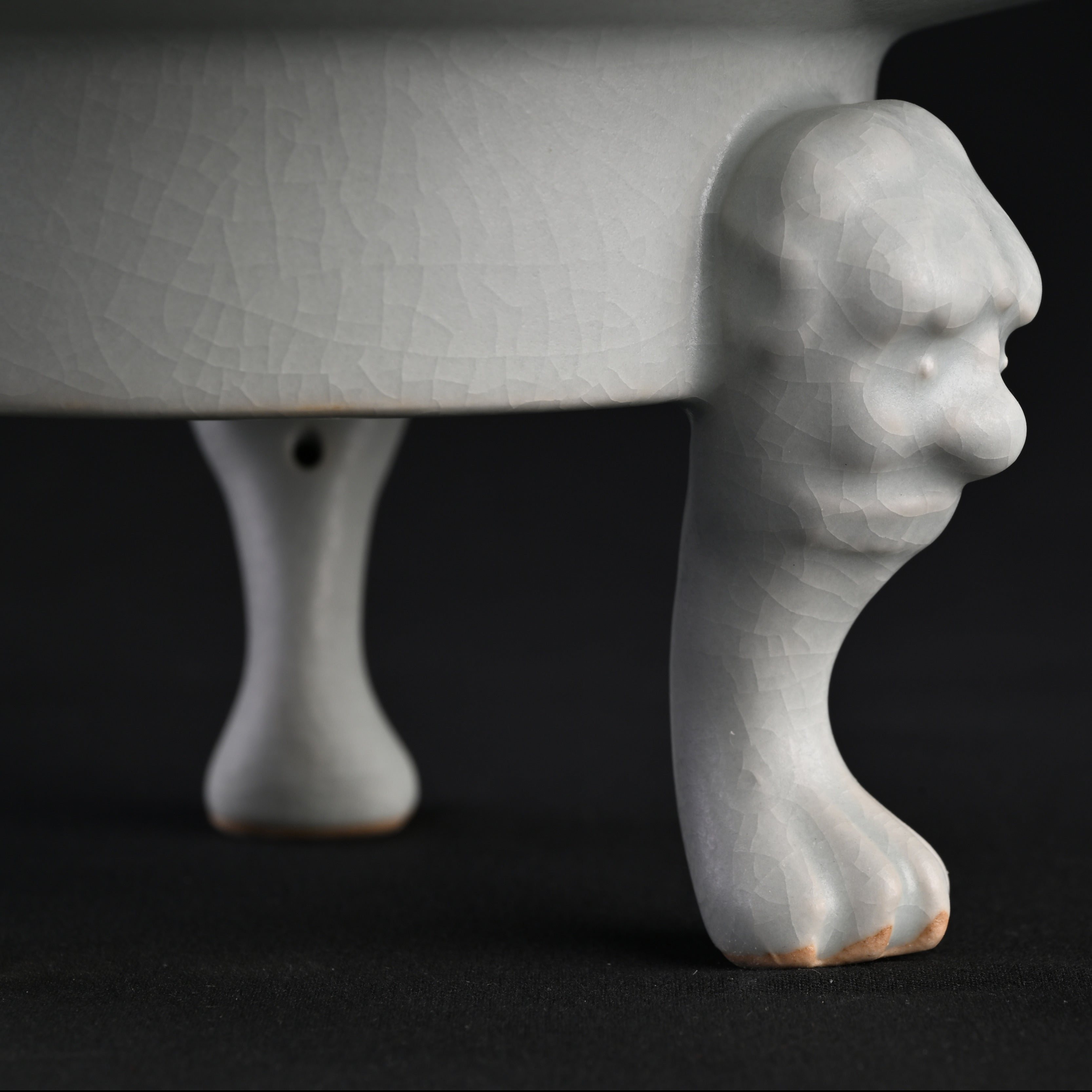 Re-fired Moon White Glaze Yuntian Incense Burner