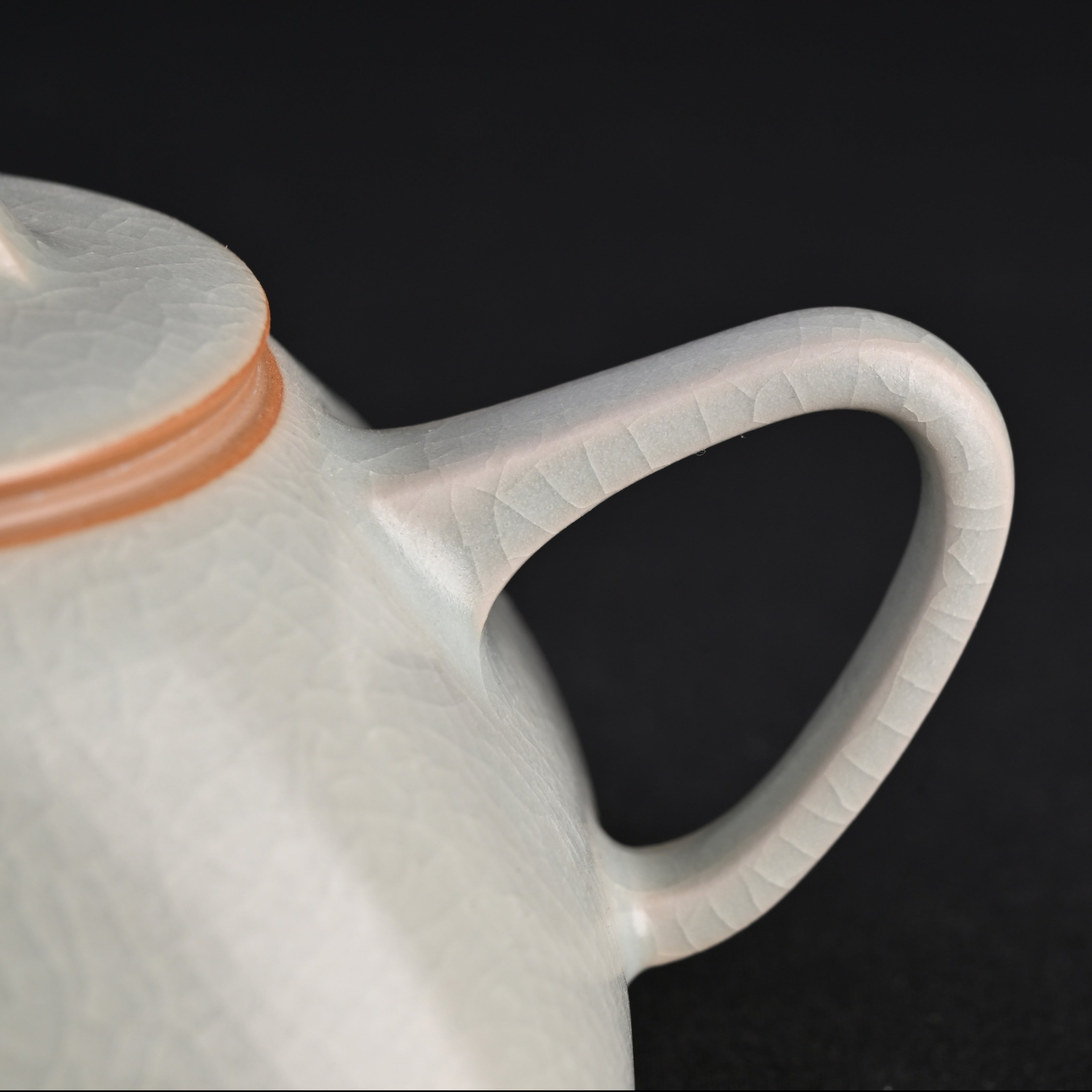 Re-fired Moon White Glaze Tiandao Teapot