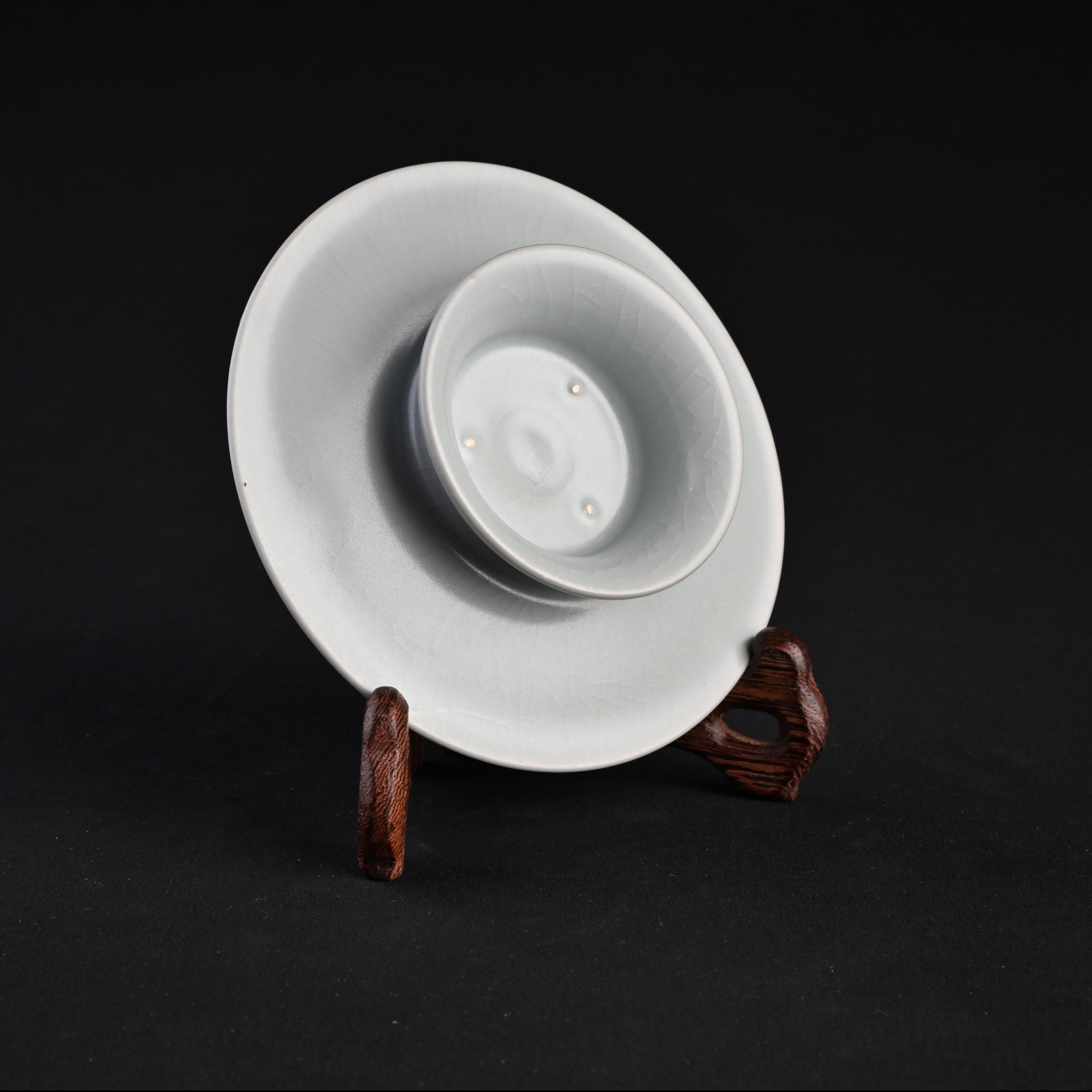 Re-fired Moon White Glaze Song Dynasty-style Tea Bowl Saucer