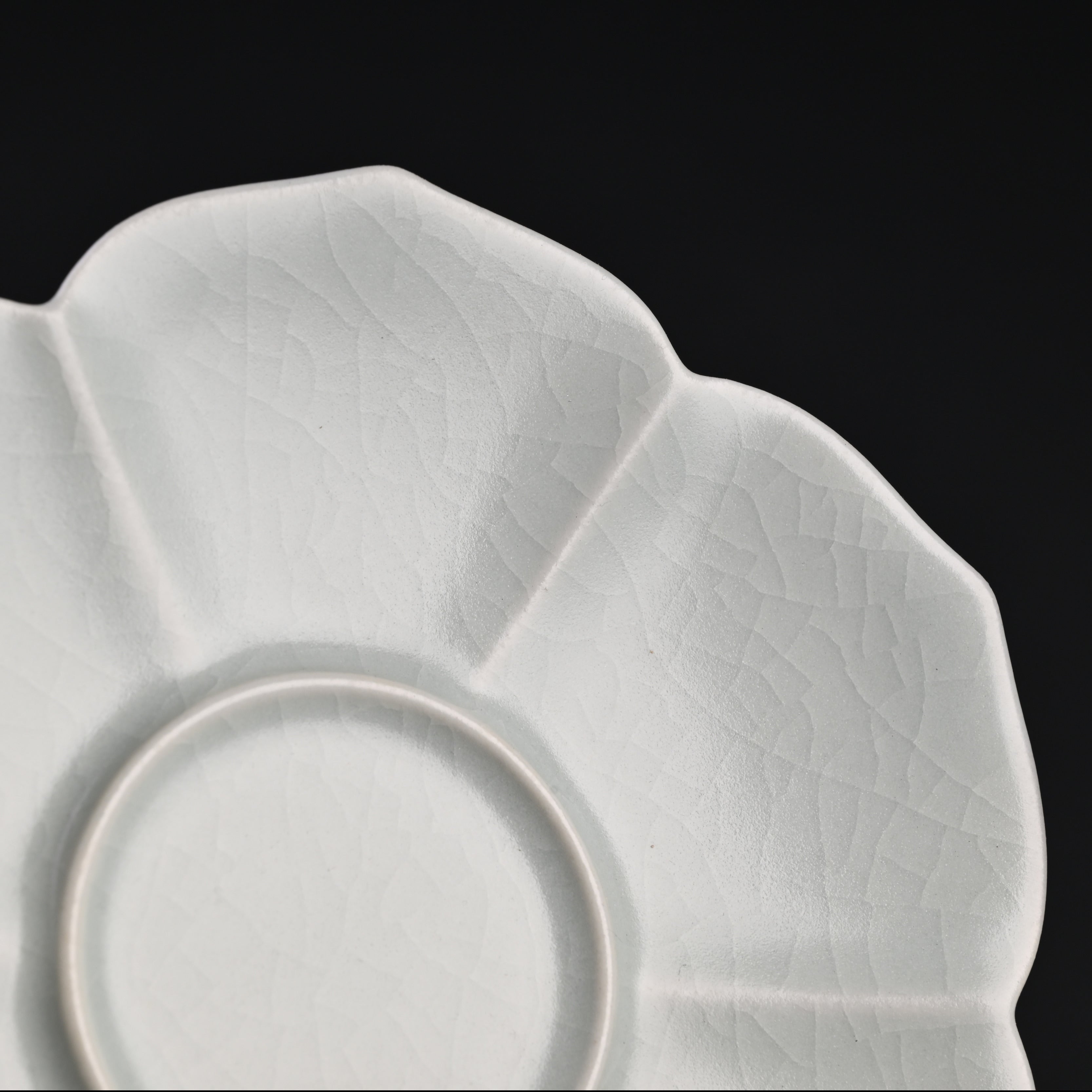Re-fired Moon White Glaze Lotus Tea Bowl