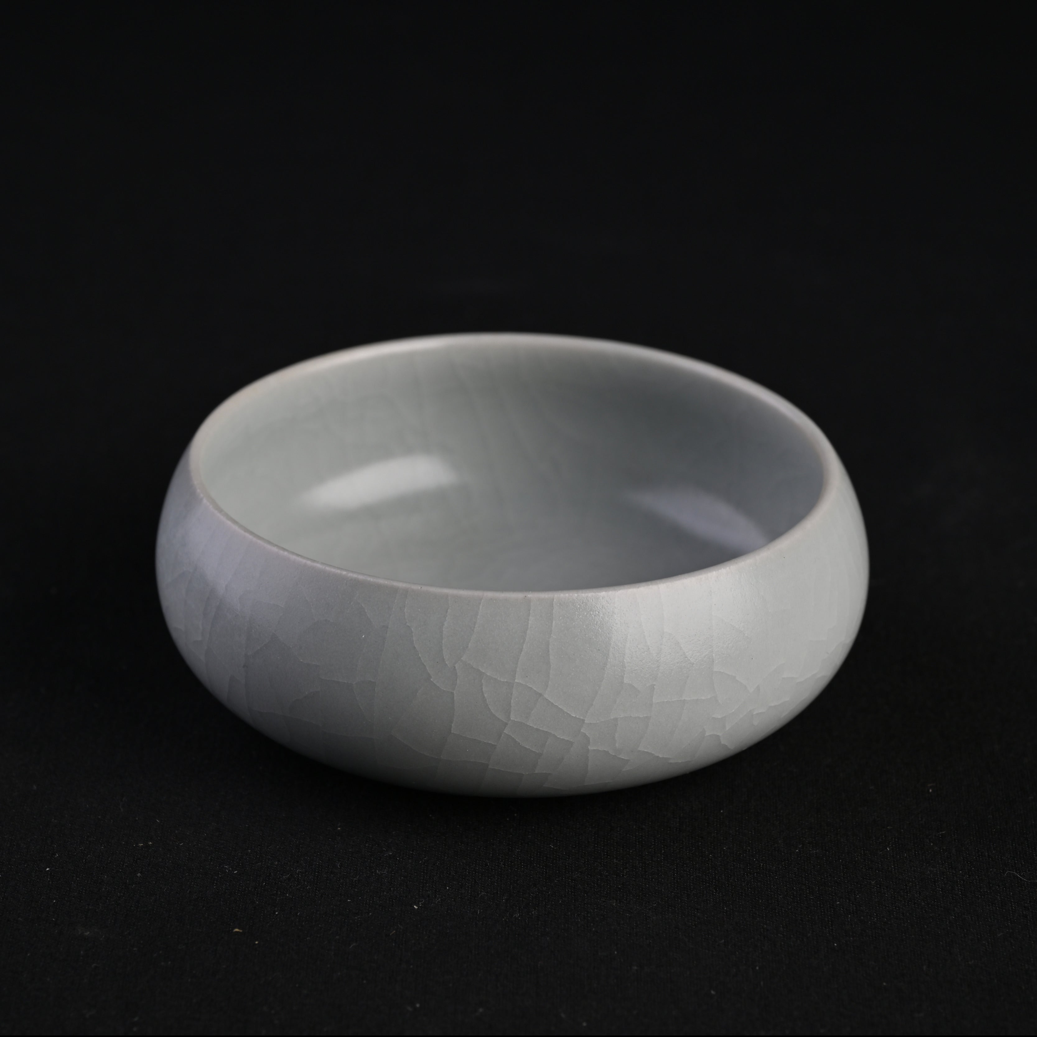 Re-fired Moon White Glaze Reclining Zen Cup