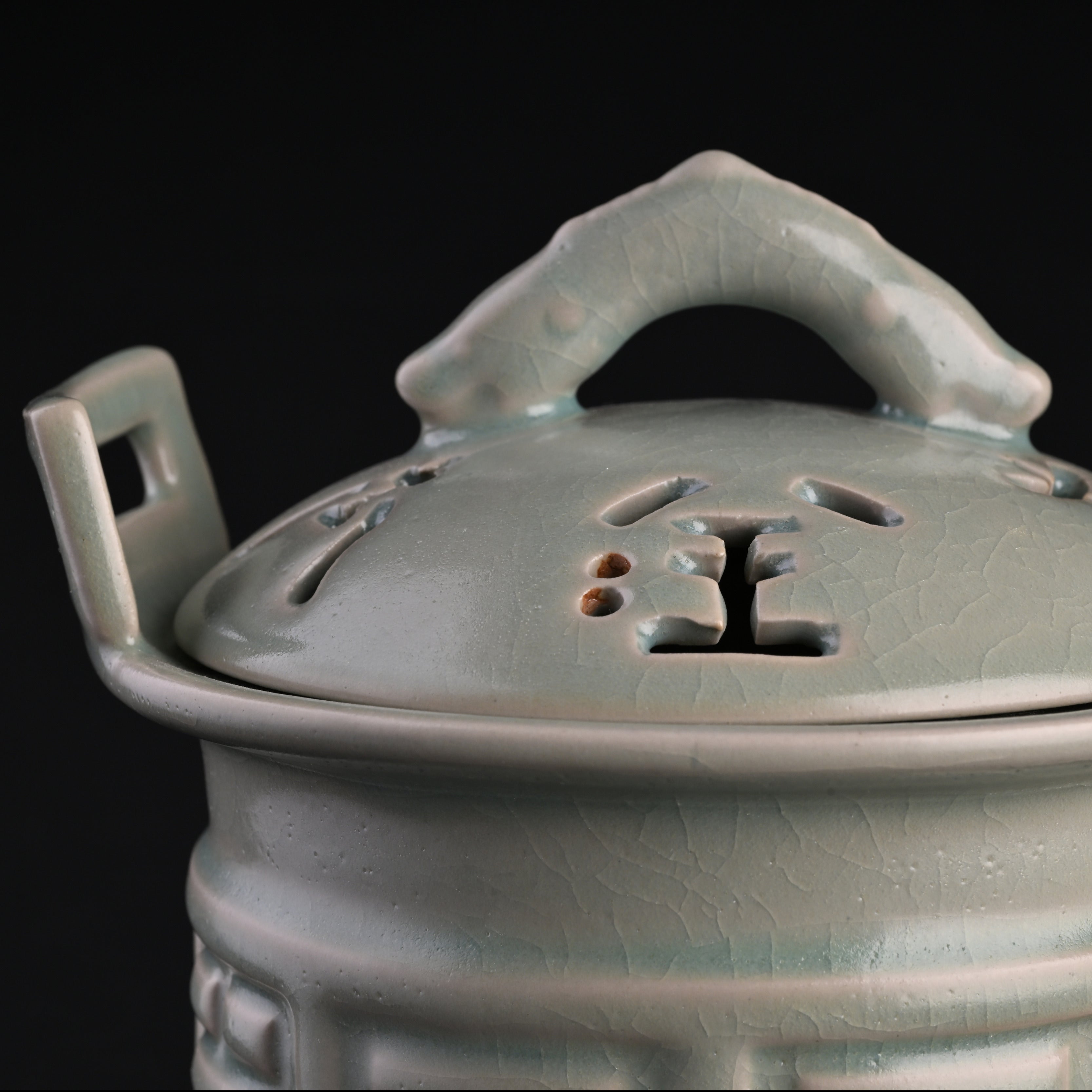 Refired Official Blue Glaze Five Elements Bagua Censer