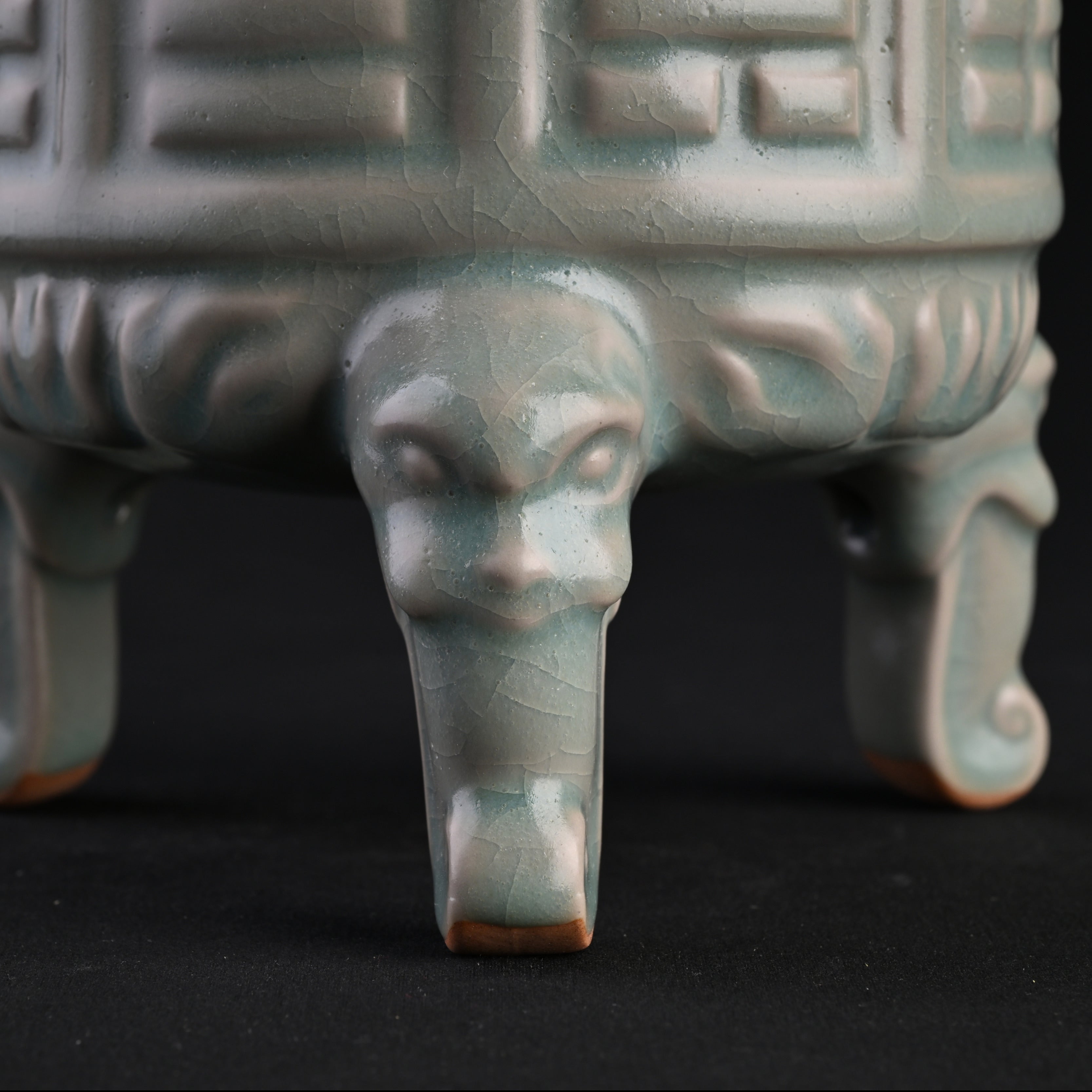 Refired Official Blue Glaze Five Elements Bagua Censer