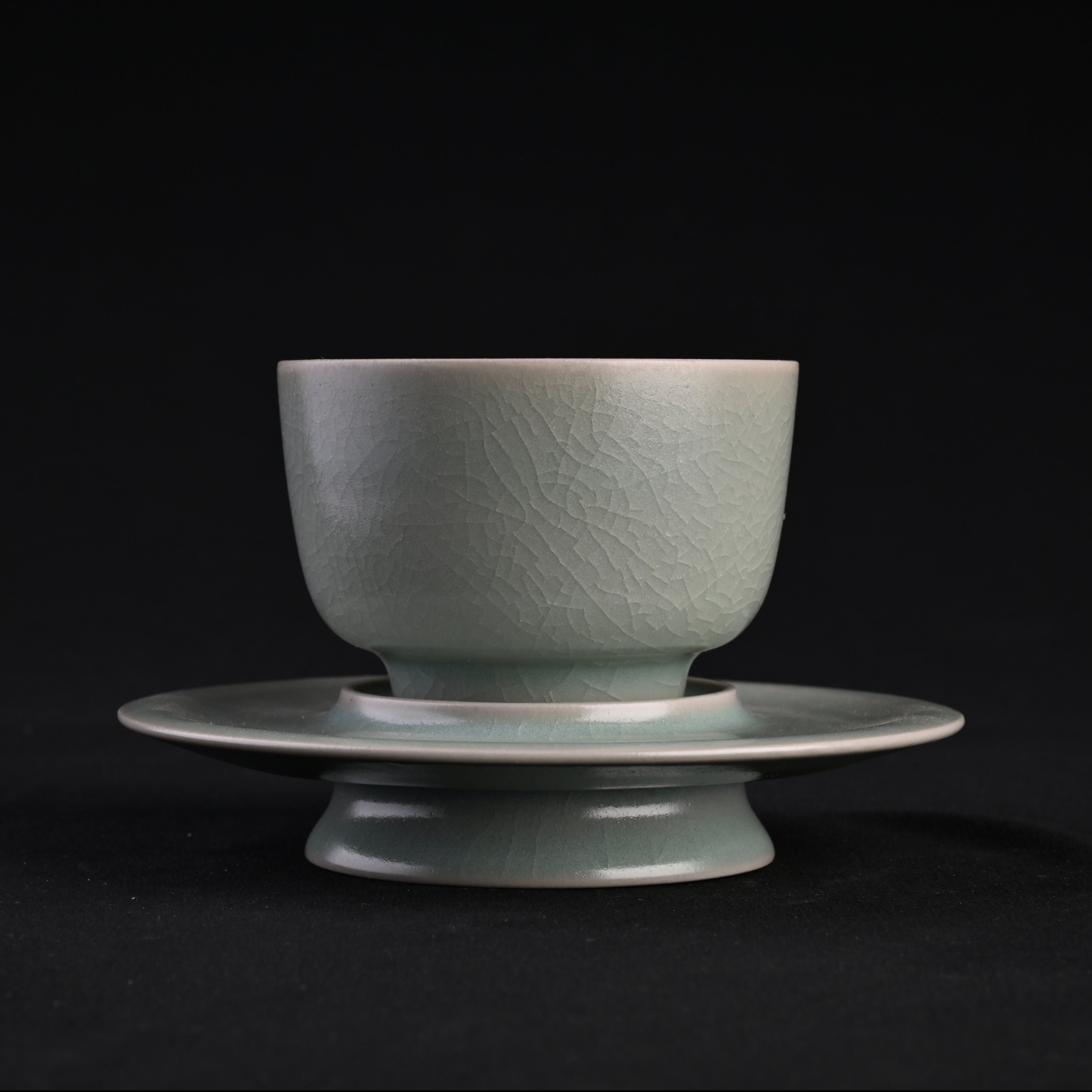 Refired Official Blue Glaze Song Tea Bowl