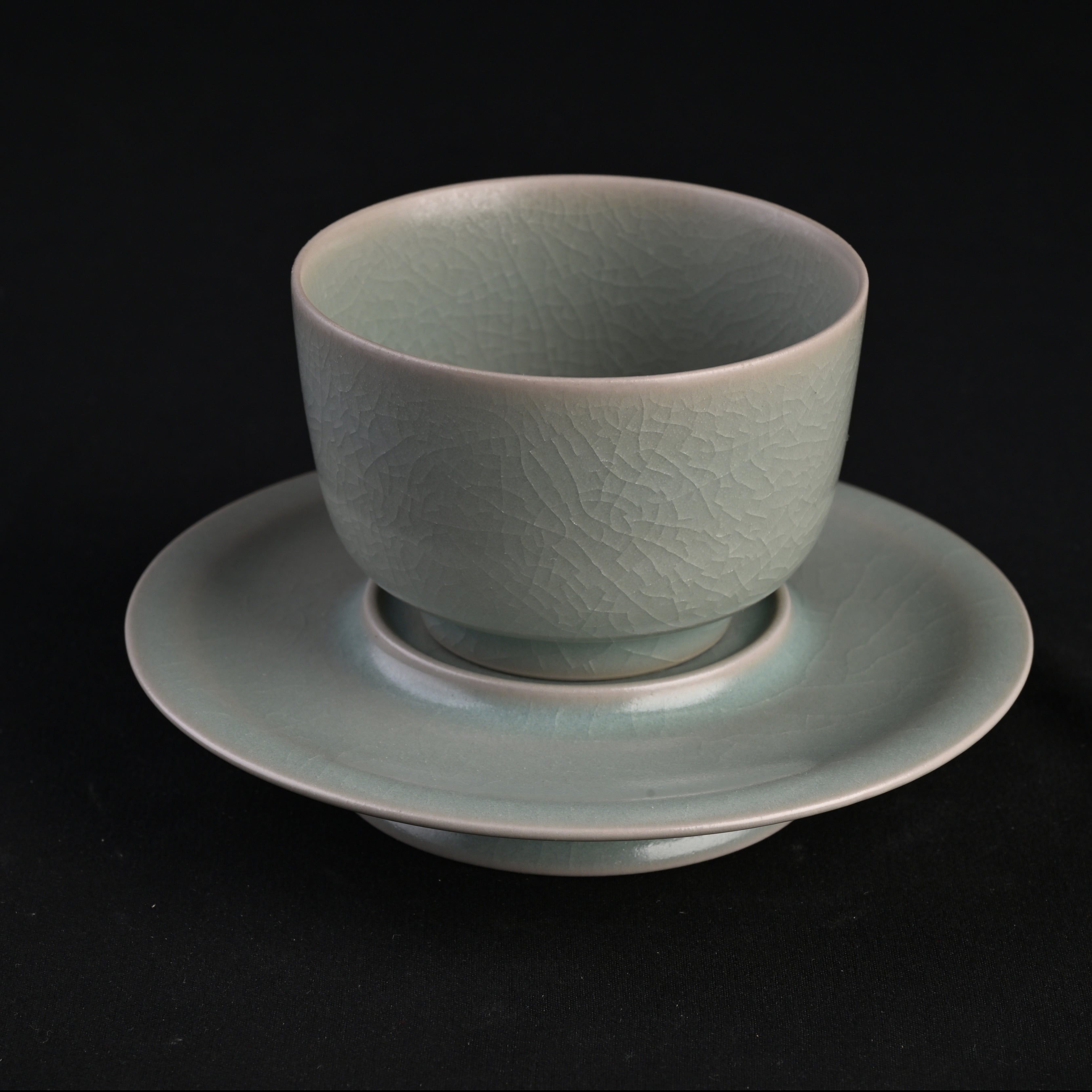 Refired Official Blue Glaze Song Tea Bowl