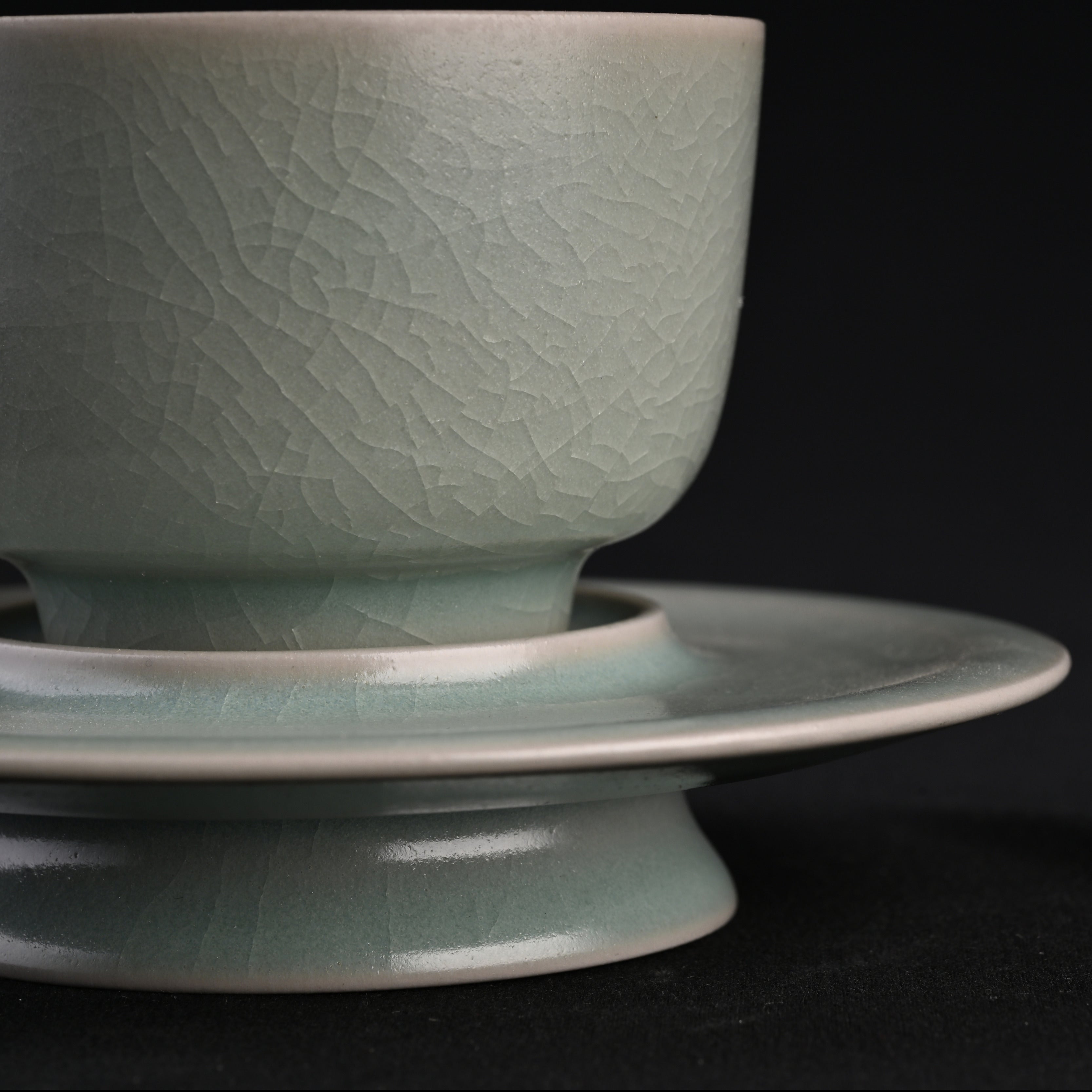 Refired Official Blue Glaze Song Tea Bowl