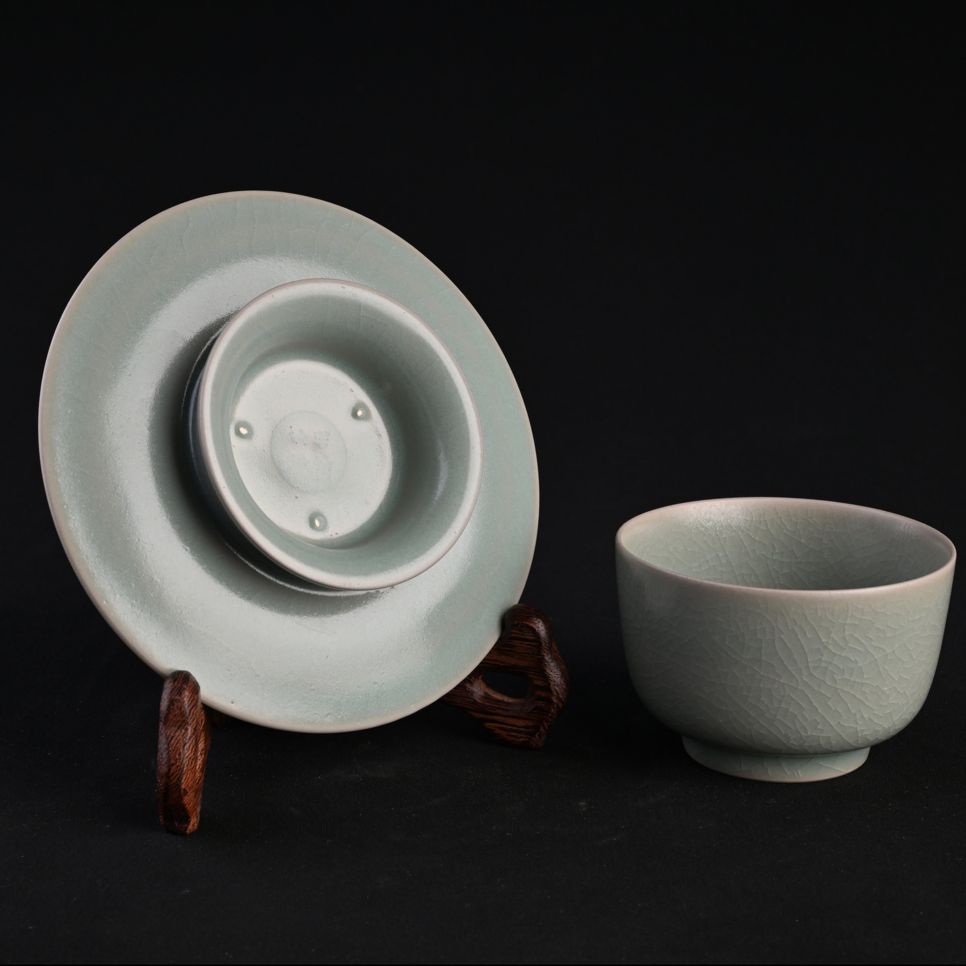 Refired Official Blue Glaze Song Tea Bowl