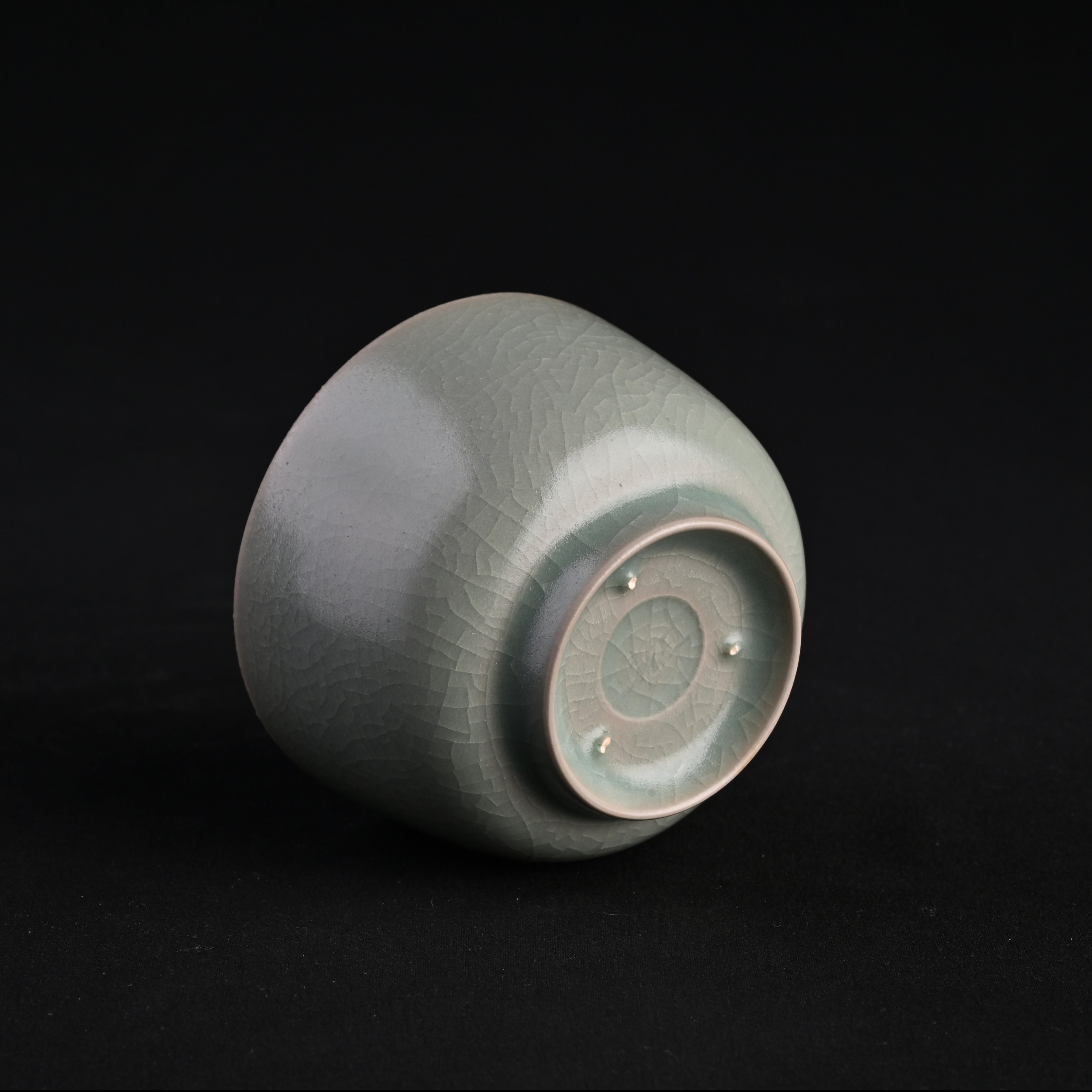Refired Official Blue Glaze Song Tea Bowl