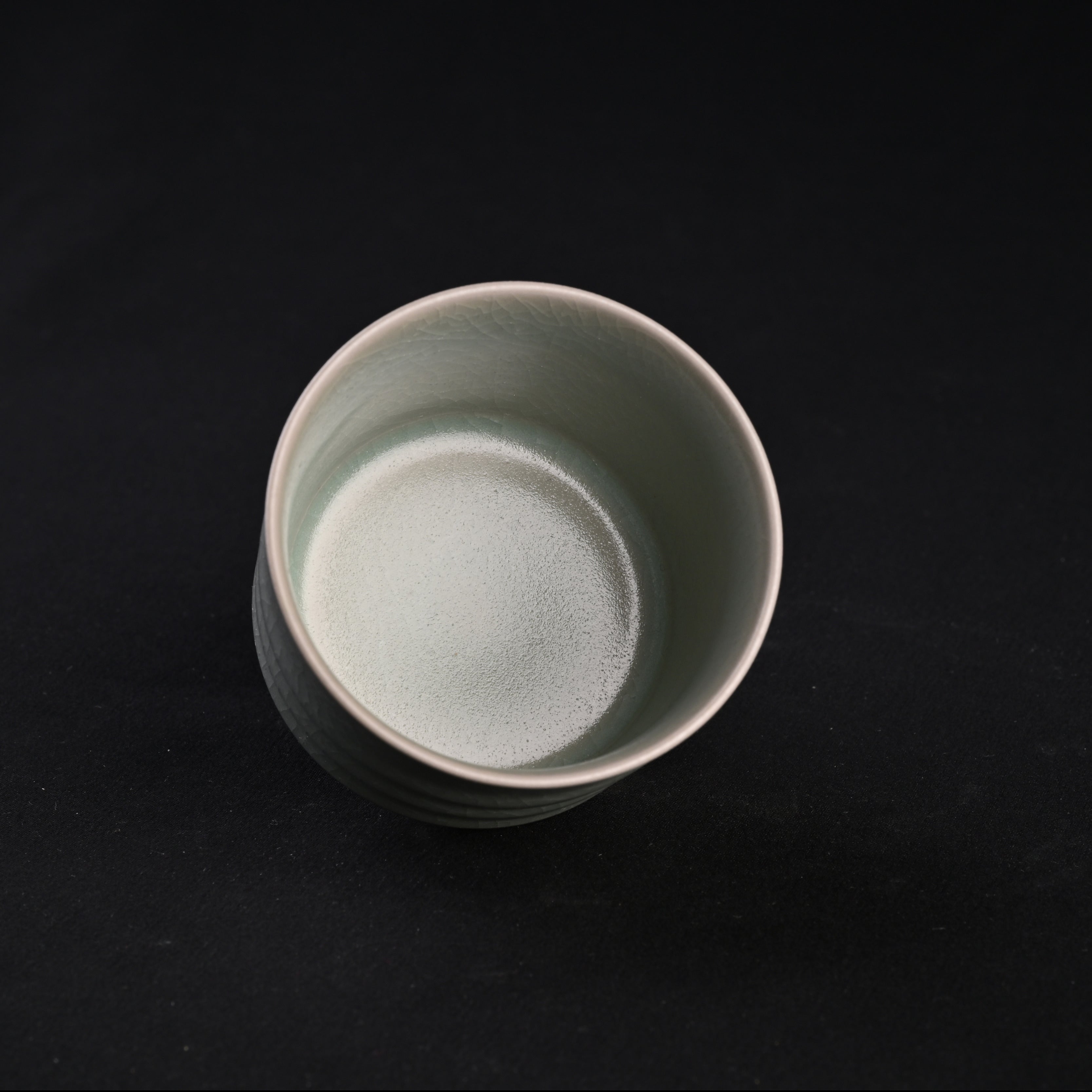 Refired Official Blue Glaze Bamboo Segment Cup