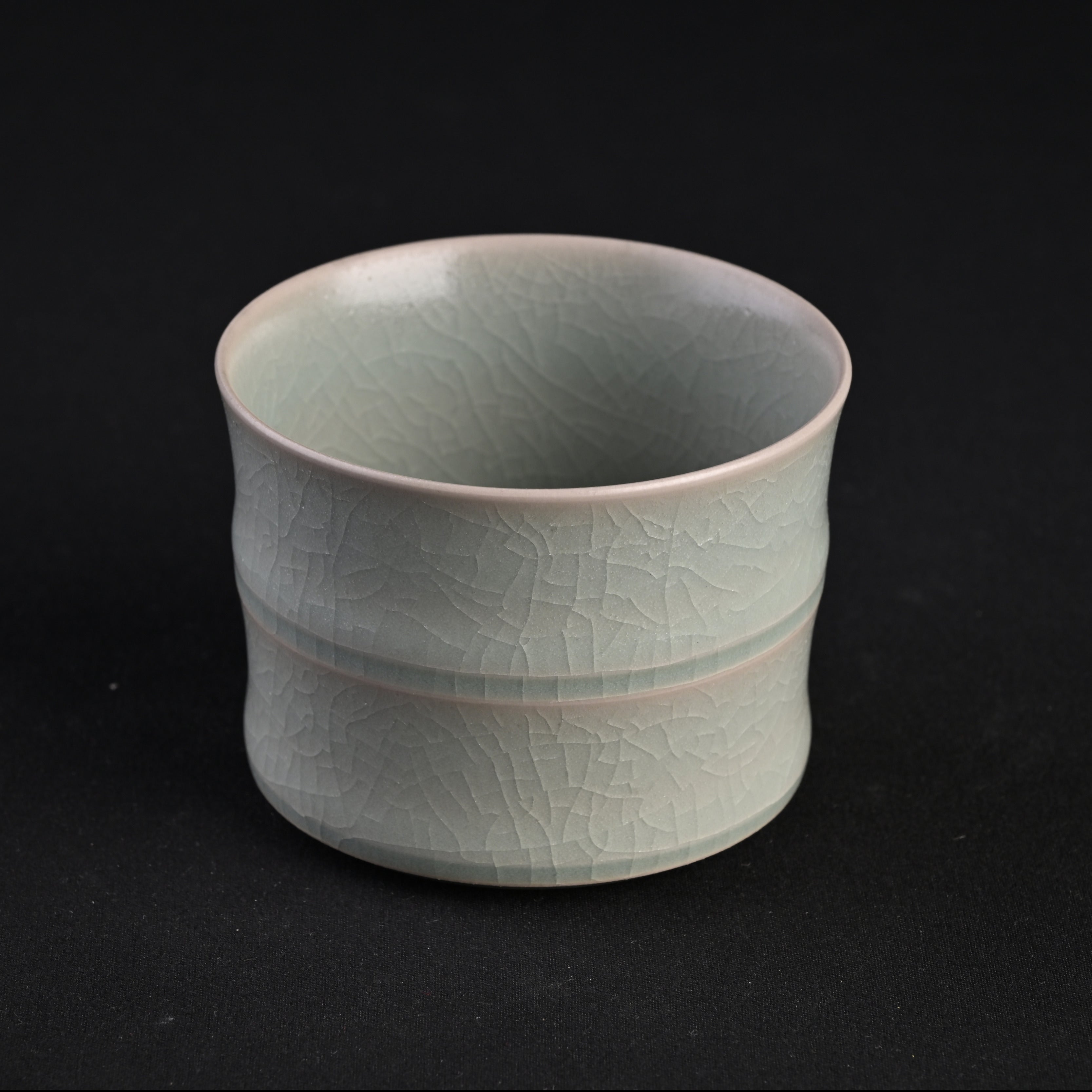 Refired Official Blue Glaze Bamboo Segment Cup