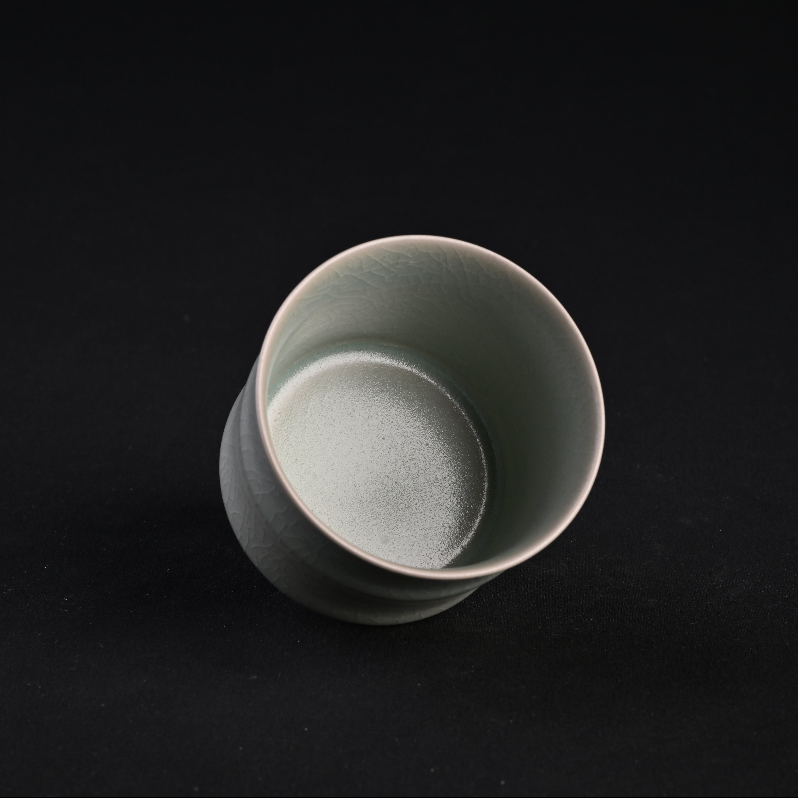 Refired Official Blue Glaze Bamboo Segment Cup