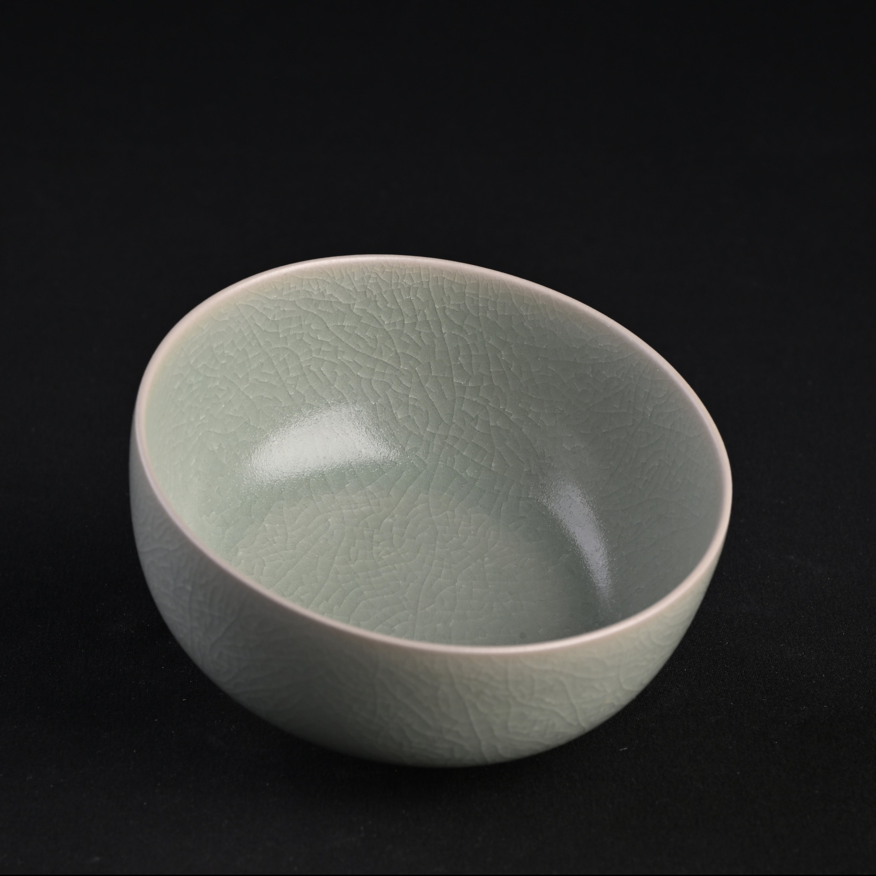 Refired Official Blue Glaze Arhat Tea Bowl