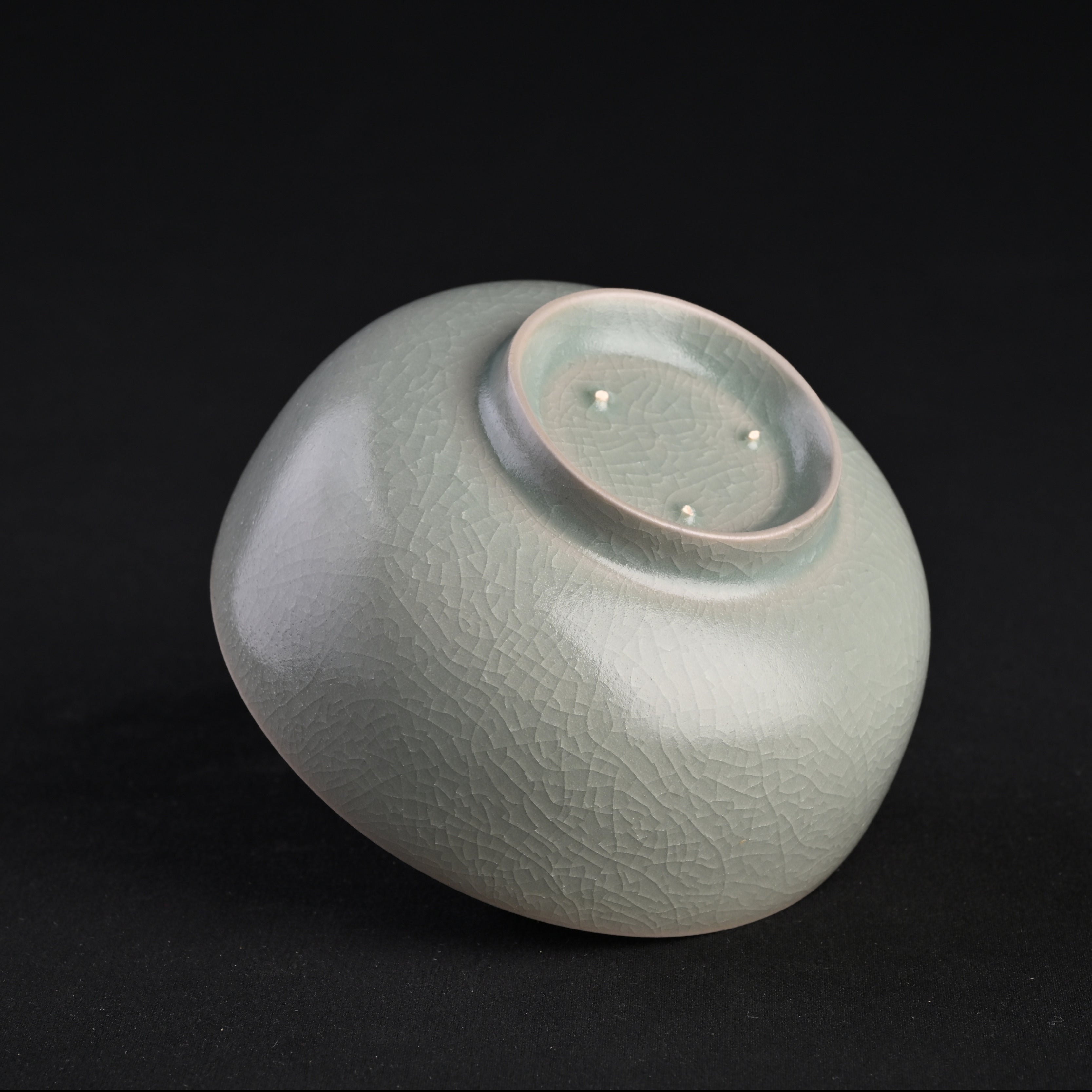 Refired Official Blue Glaze Arhat Tea Bowl