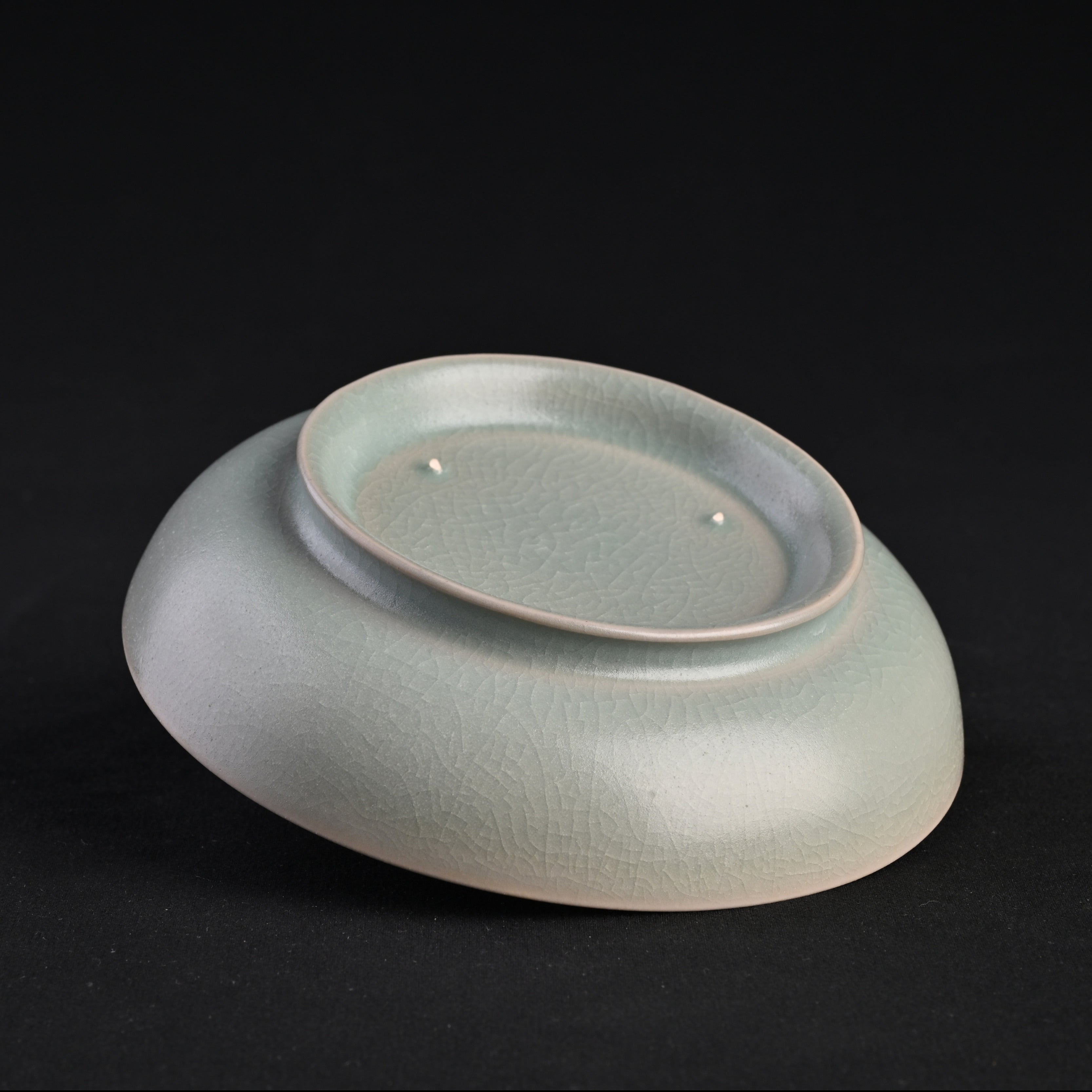 Refired Official Blue Glaze Round-Foot Wash Basin