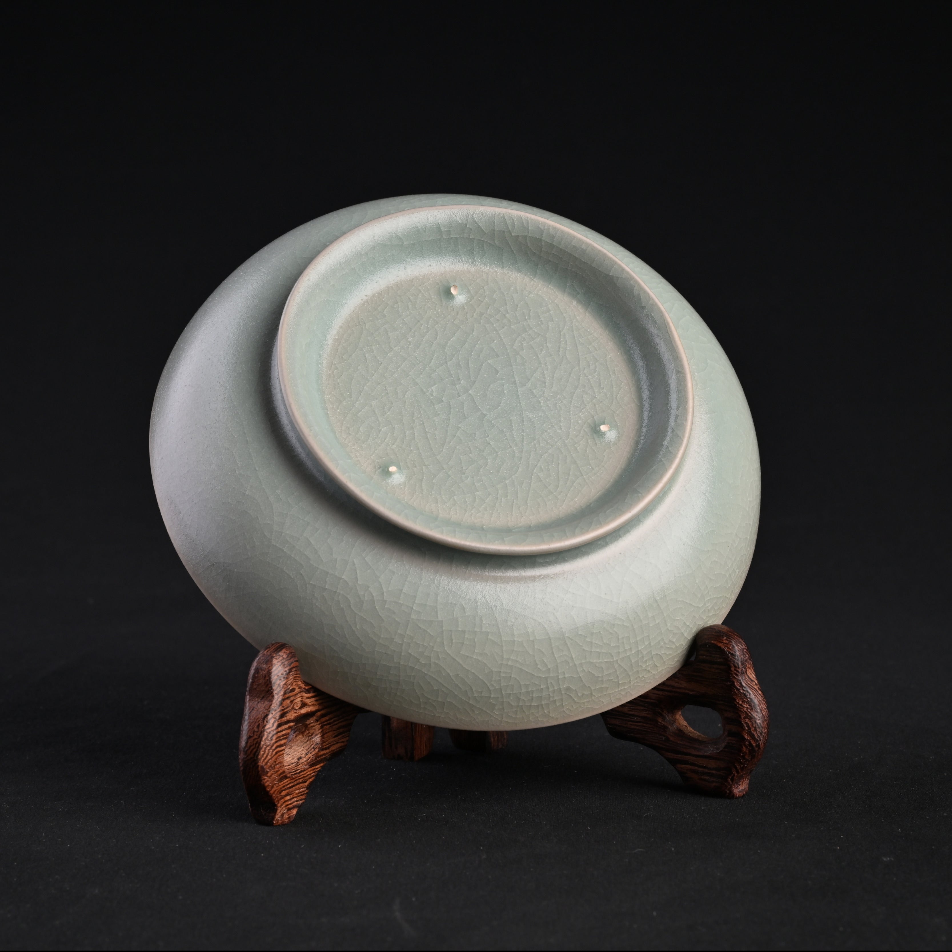 Refired Official Blue Glaze Round-Foot Wash Basin