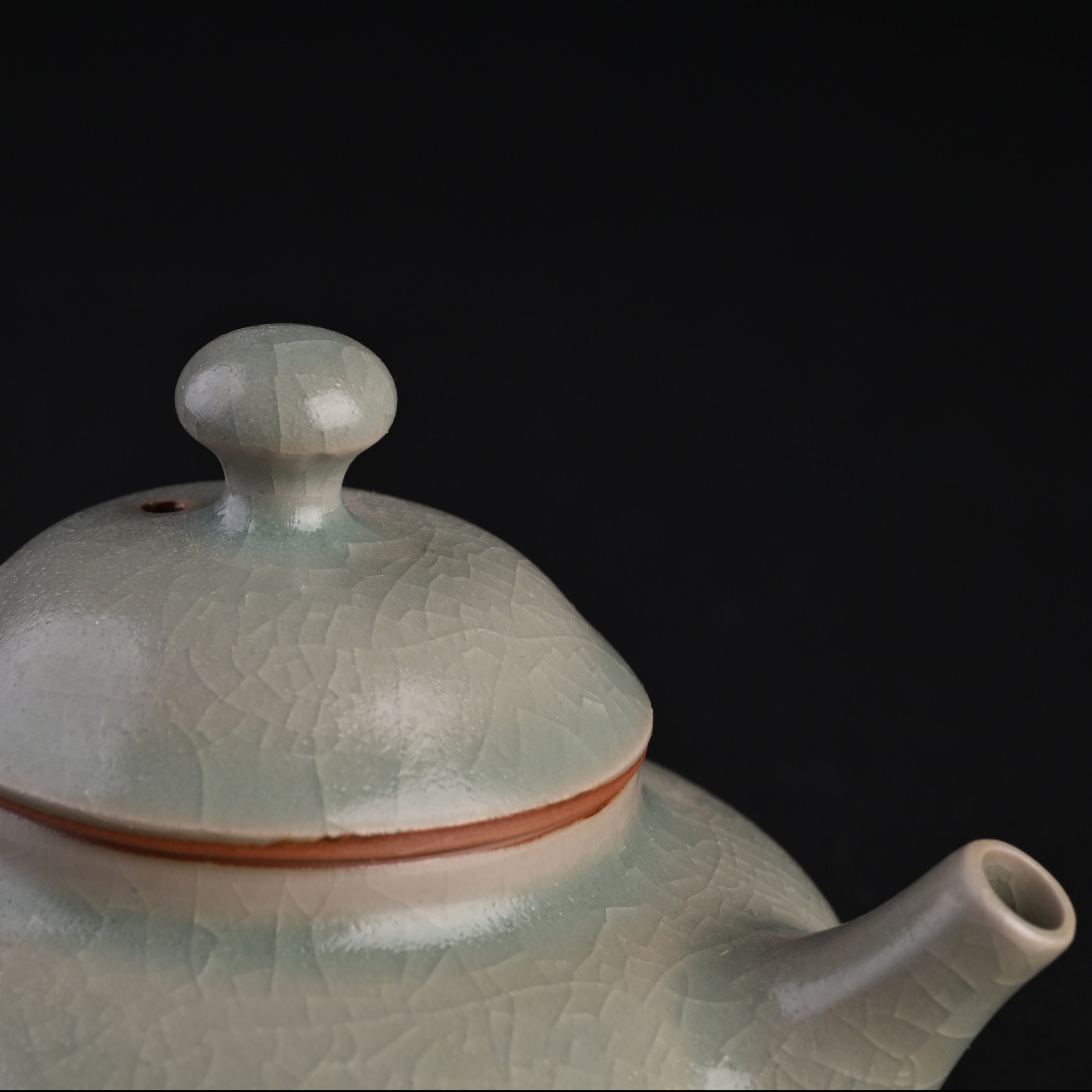 Refired Official Blue Glaze Yongtian Teapot