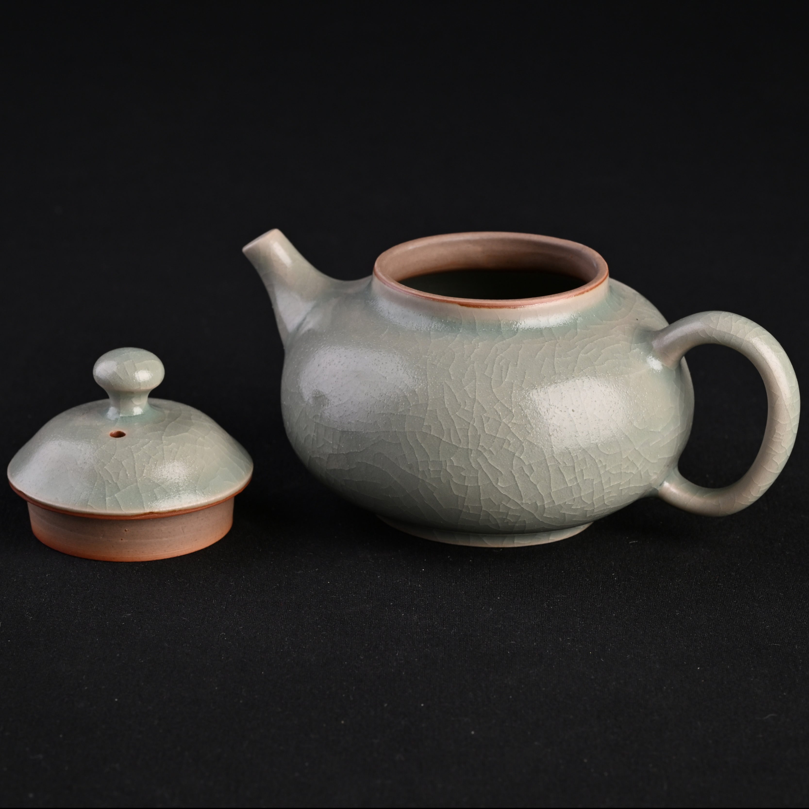 Refired Official Blue Glaze Yongtian Teapot