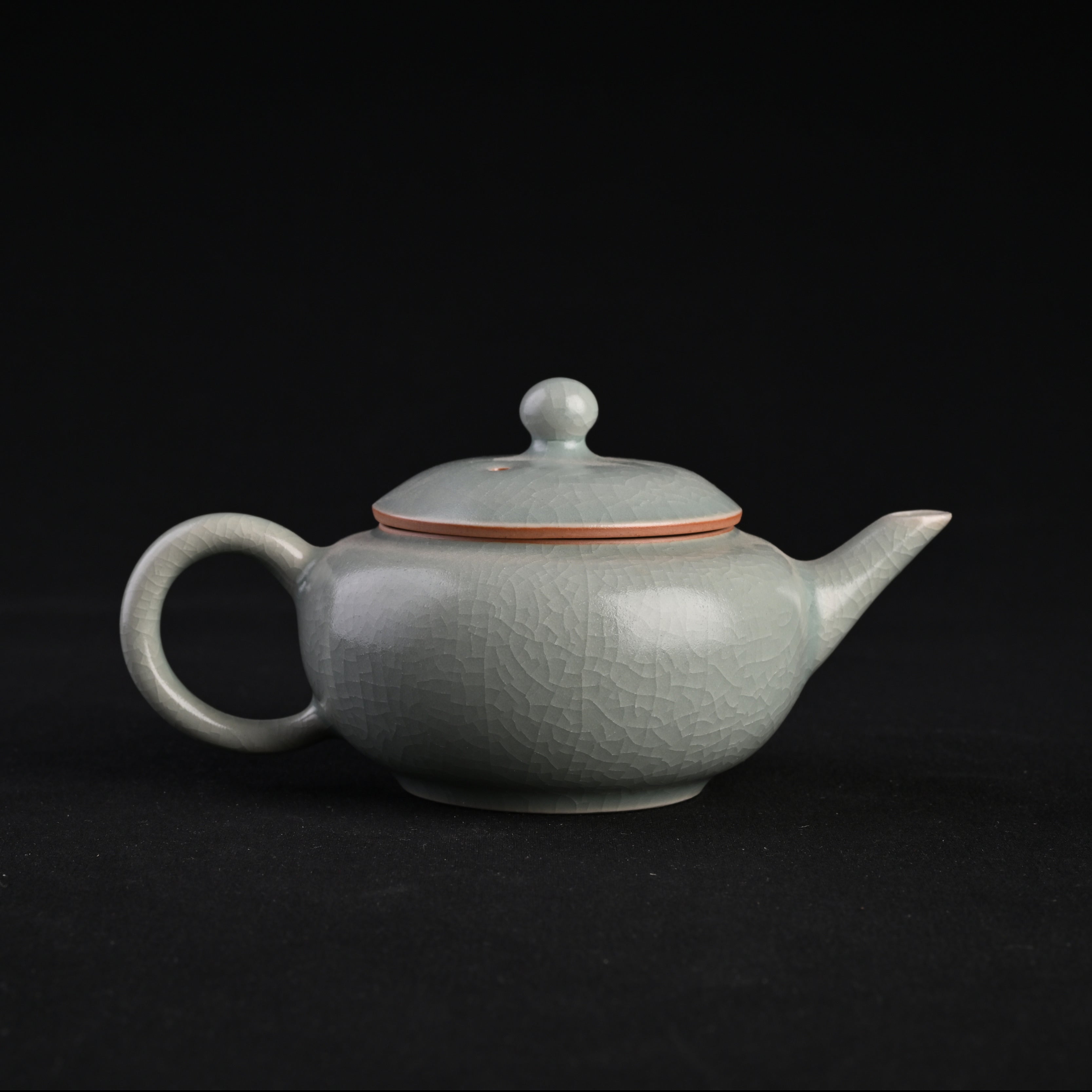 Re-fired Guan Kiln Celadon “Horizontal” Teapot