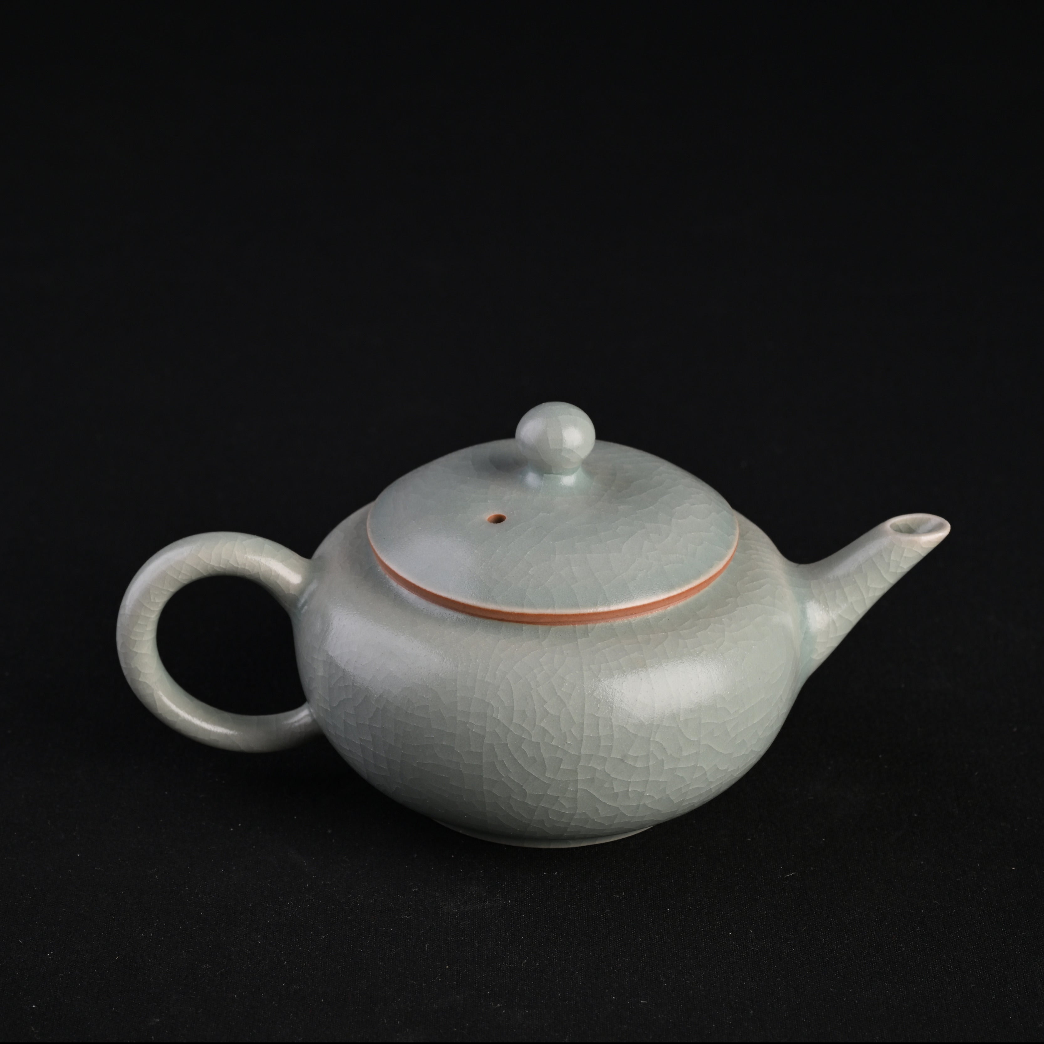 Re-fired Guan Kiln Celadon “Horizontal” Teapot