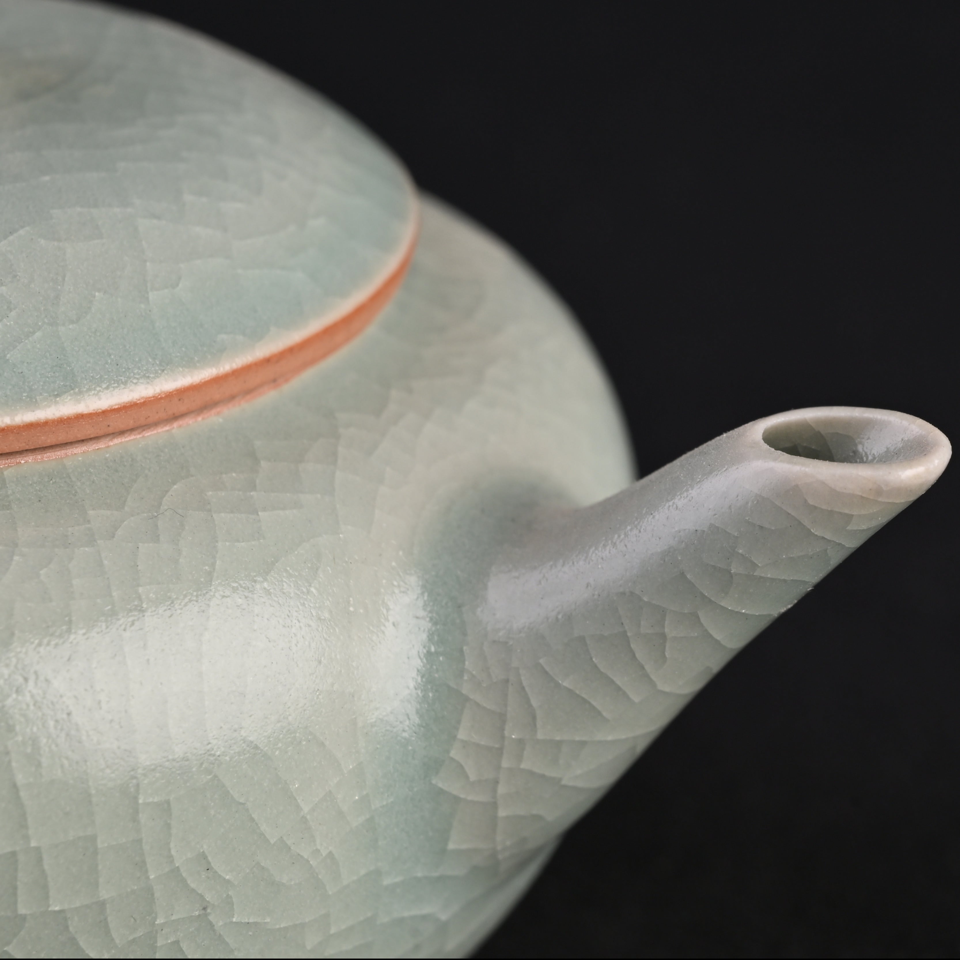 Re-fired Guan Kiln Celadon “Horizontal” Teapot