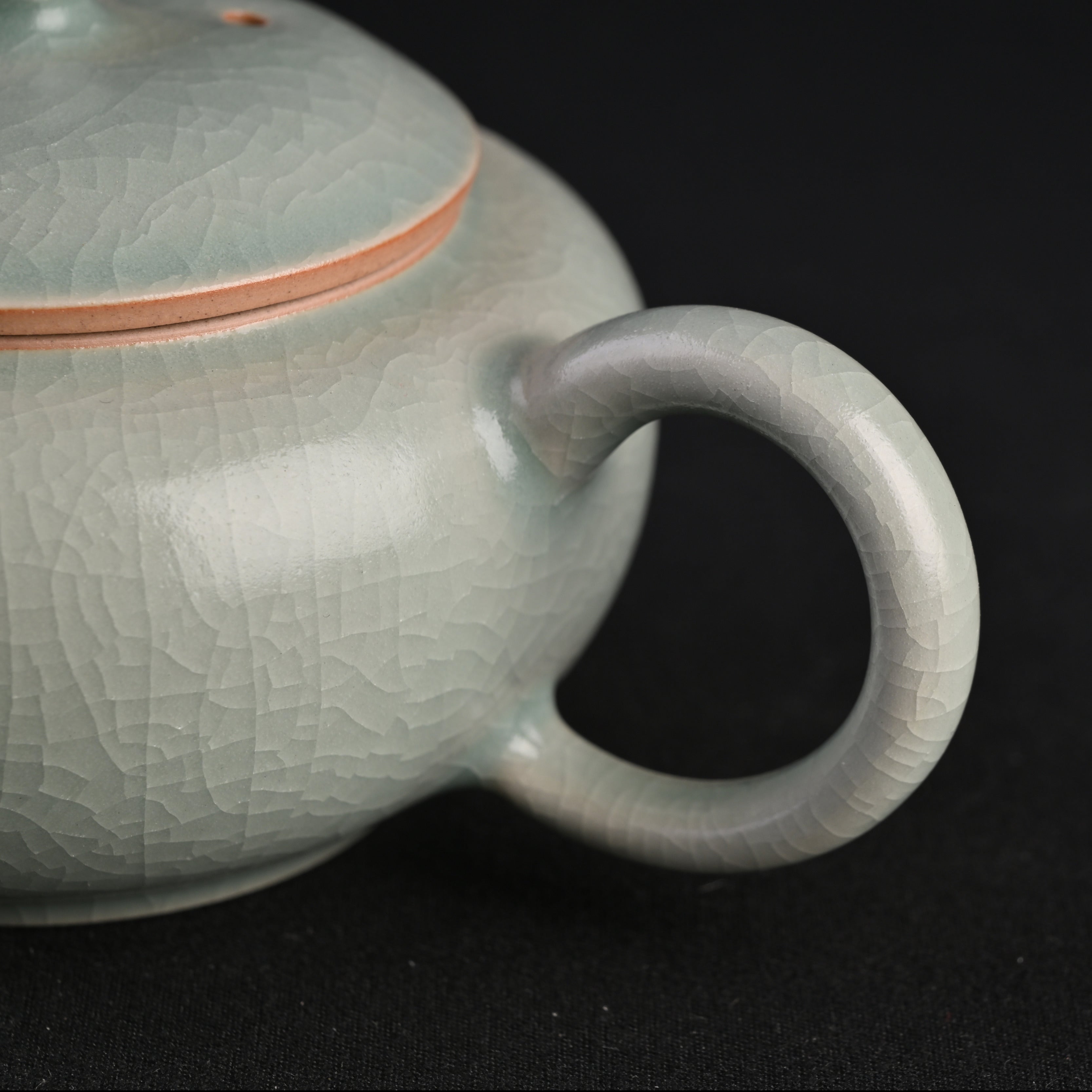 Re-fired Guan Kiln Celadon “Horizontal” Teapot