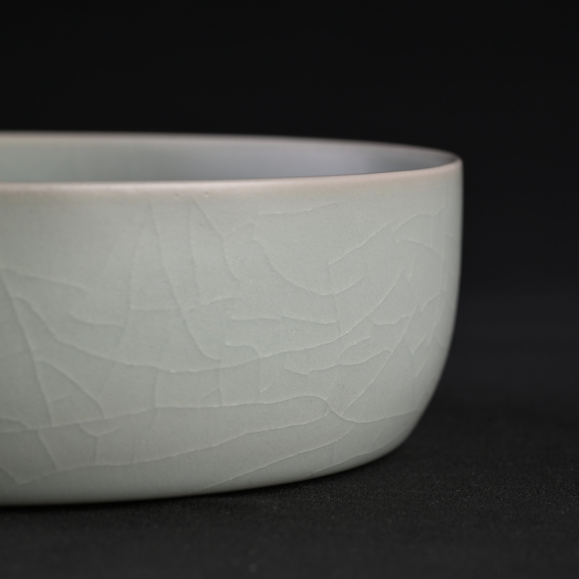 Natural Mineral Powder Blue Glaze Deep-Bellied Bowl
