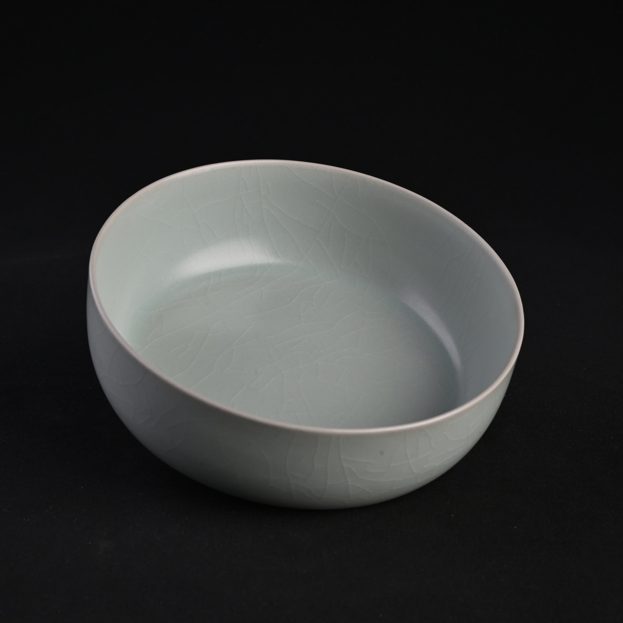 Natural Mineral Powder Blue Glaze Deep-Bellied Bowl