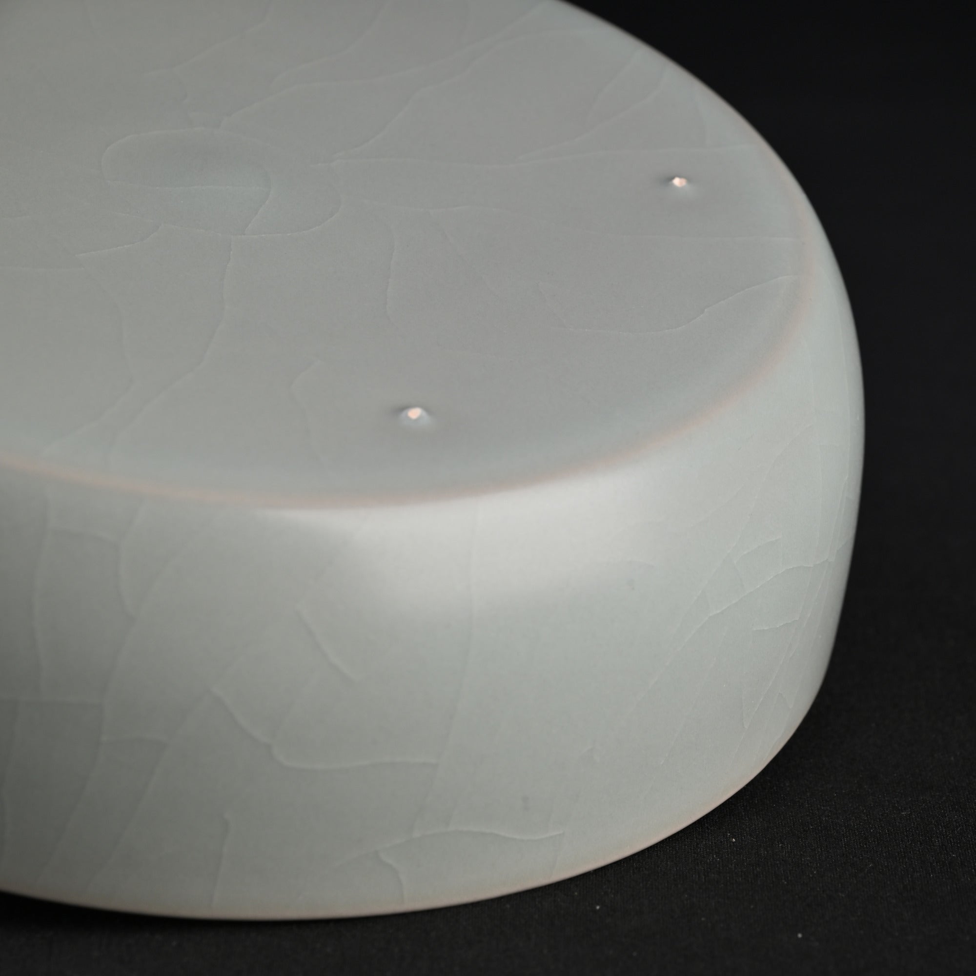 Natural Mineral Powder Blue Glaze Deep-Bellied Bowl