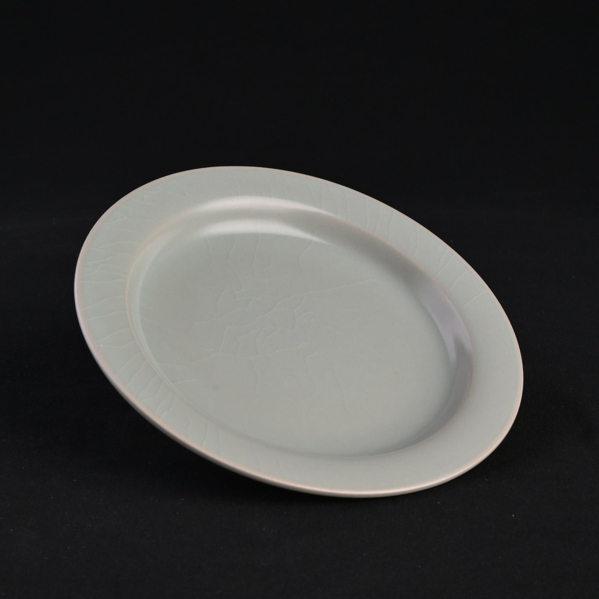 Refired Powder Blue Glaze Folded-Rim Plate